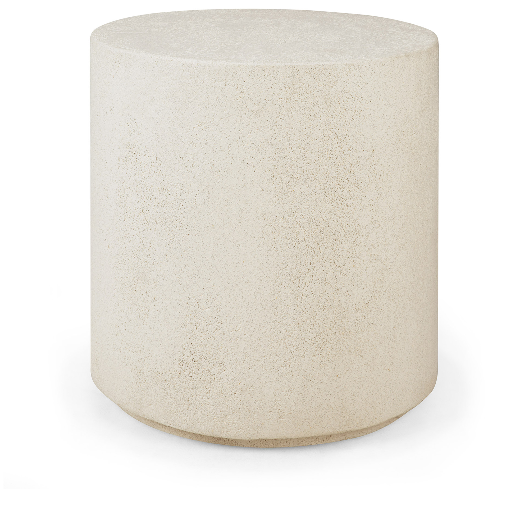 Ethnicraft - Elements Side Table - Microcement - Off White - Round - Sidobord - Vit - Sten