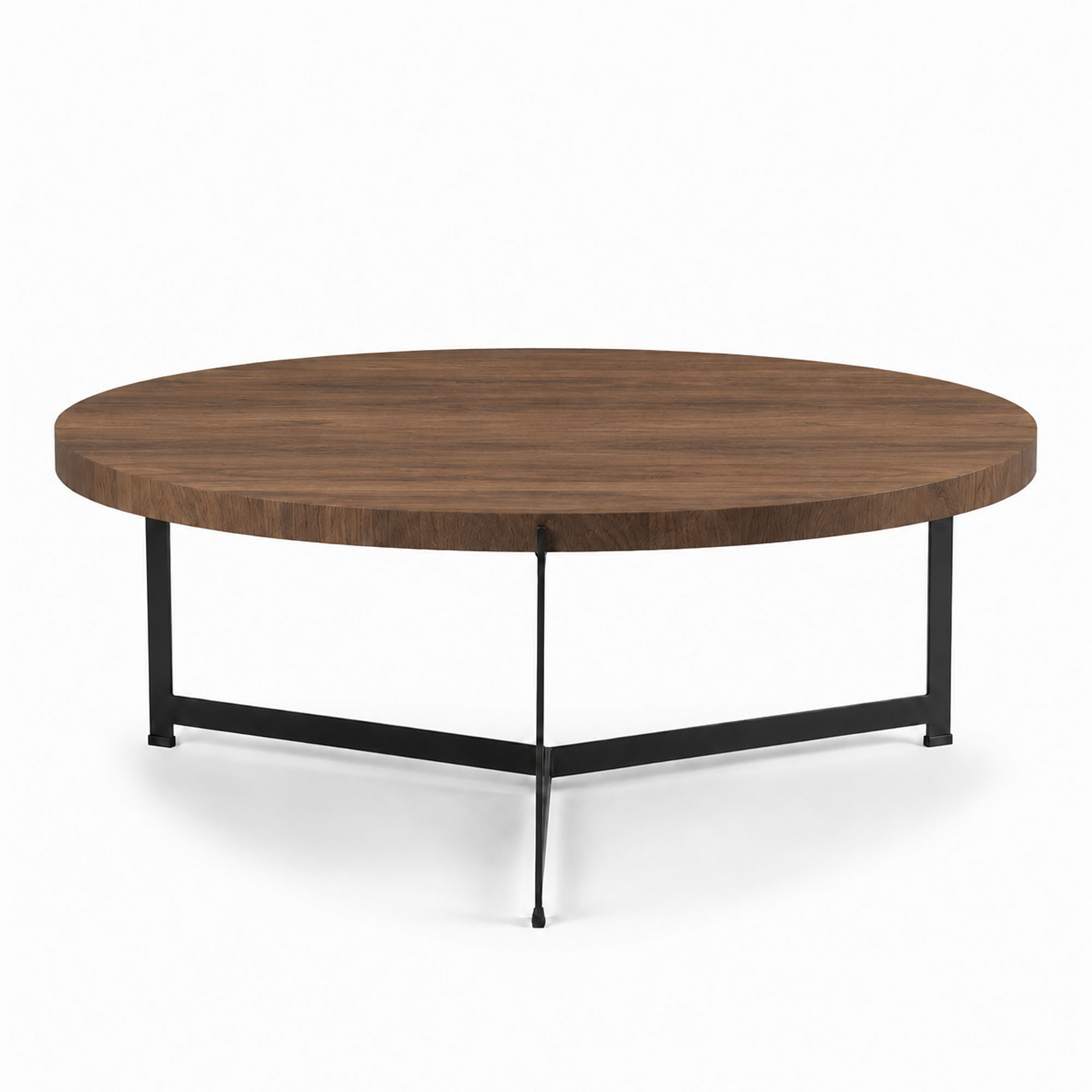 Dk3 - Plateau Coffee Table - Ø 80 cm - Höjd 45 cm, Skiva i Oljad rökt ek, Underrede i Svart pulverlackerat stål - Soffbord - Søren Rose Studio - Träfärgad - Metall/Trä | Möbler - Bord - Soffbord | Möbelexperten