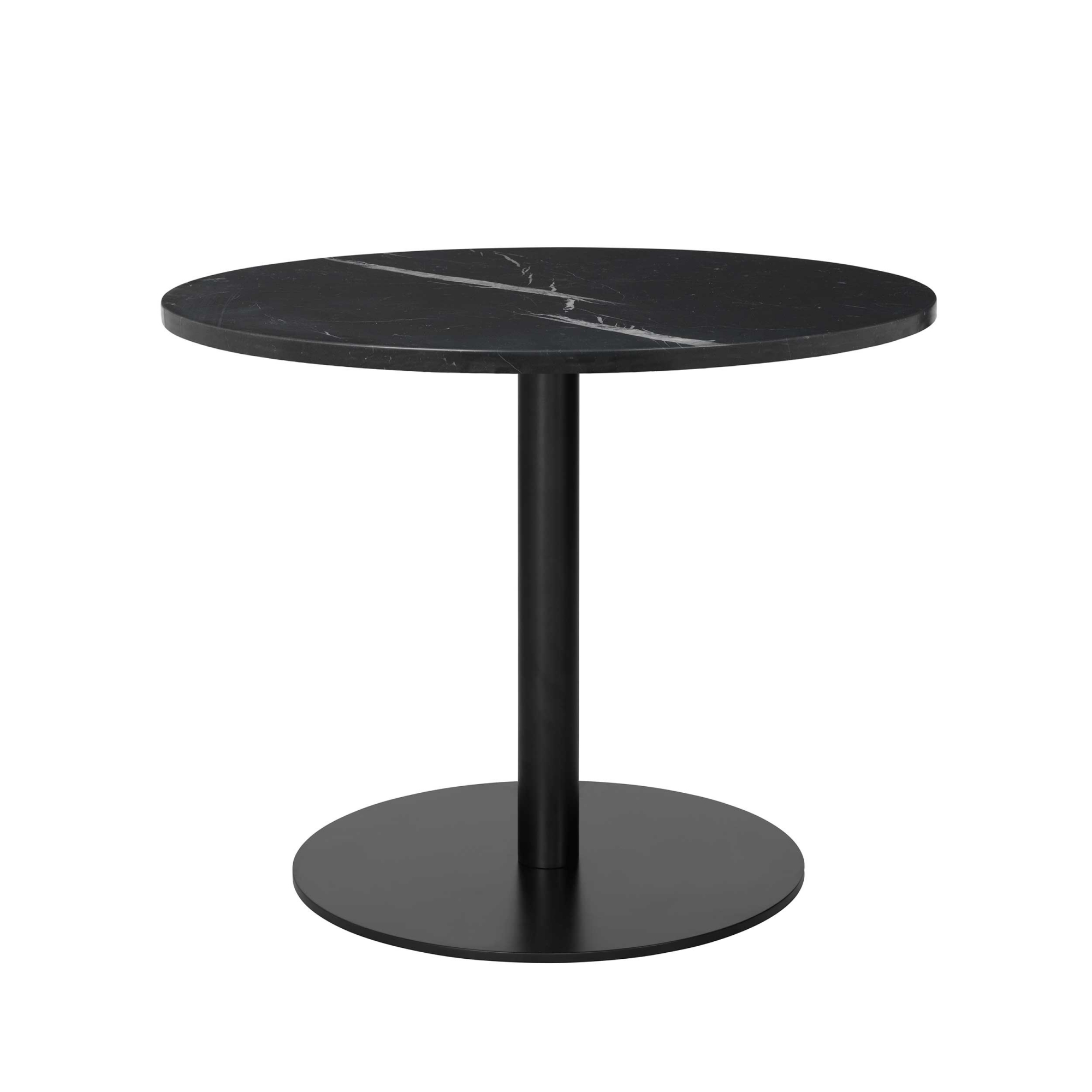 Gubi - Gubi 1.0 Lounge Table, Round, Ø60, Black Base, Marble Top - Marrone Emperador - Soffbord - Brun - Metall/Sten