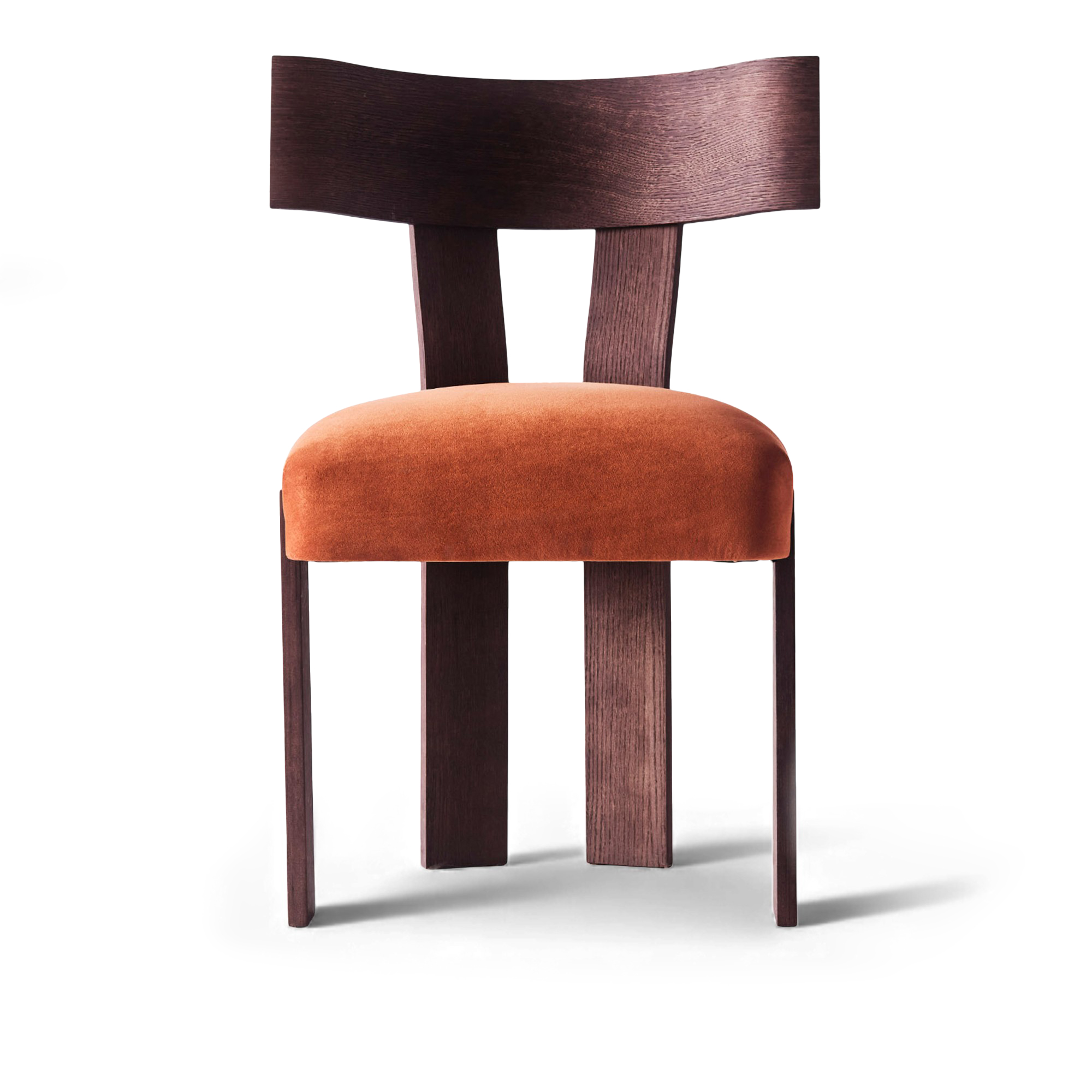 dusty deco - alba dark stained oak velvet - matstolar - röd,brun