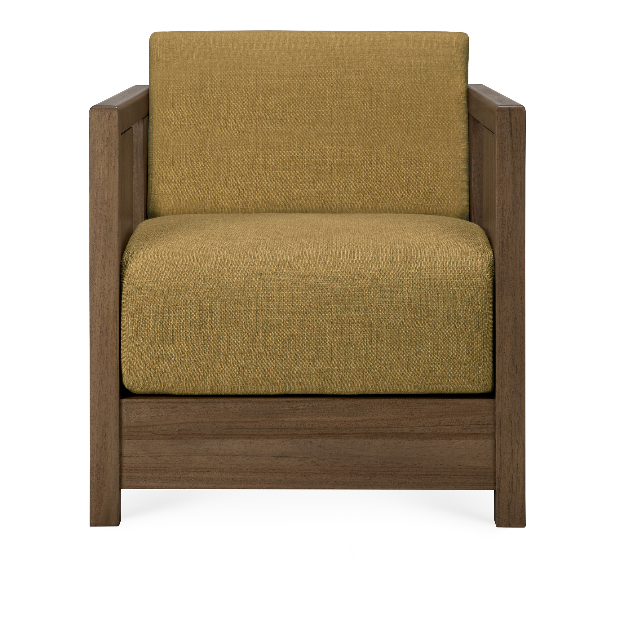 Ethnicraft - Roan lounge chair - varnished teak - wild brown - Amber fabric - Fåtöljer - Paul Poiret