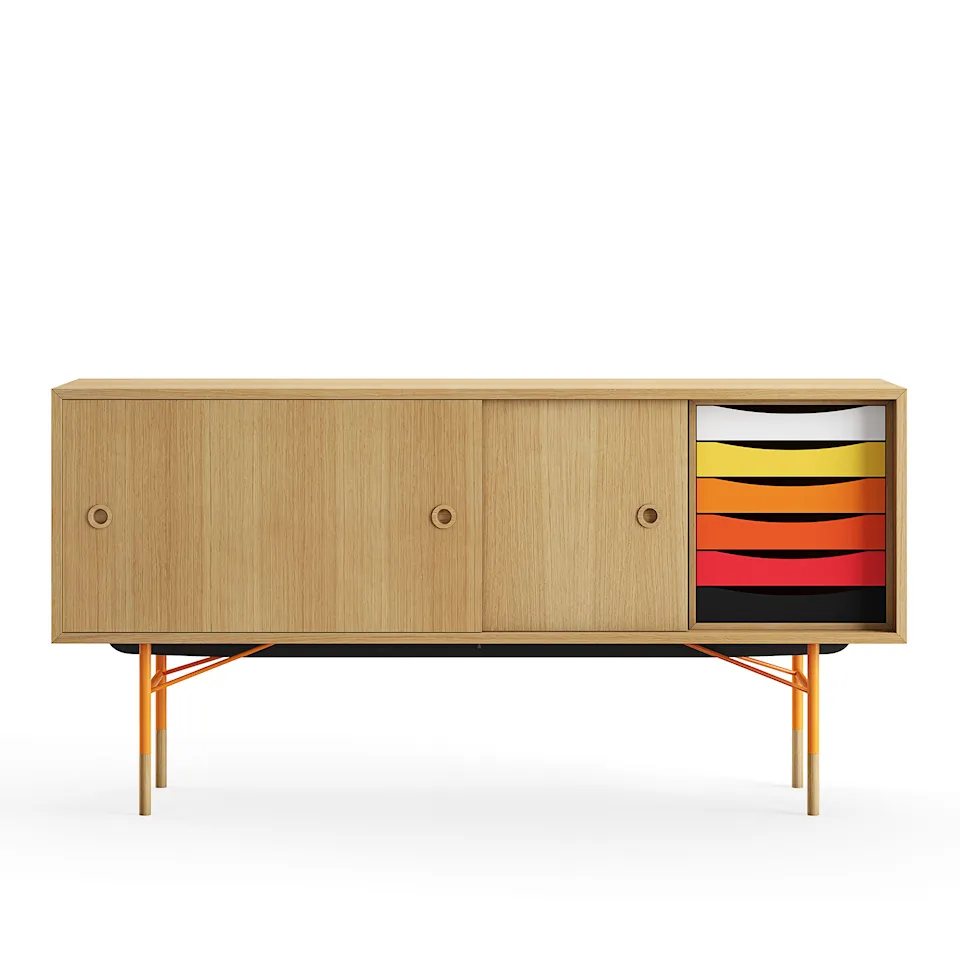 Sideboard Warm med lådor Dark oiled oak Veneer