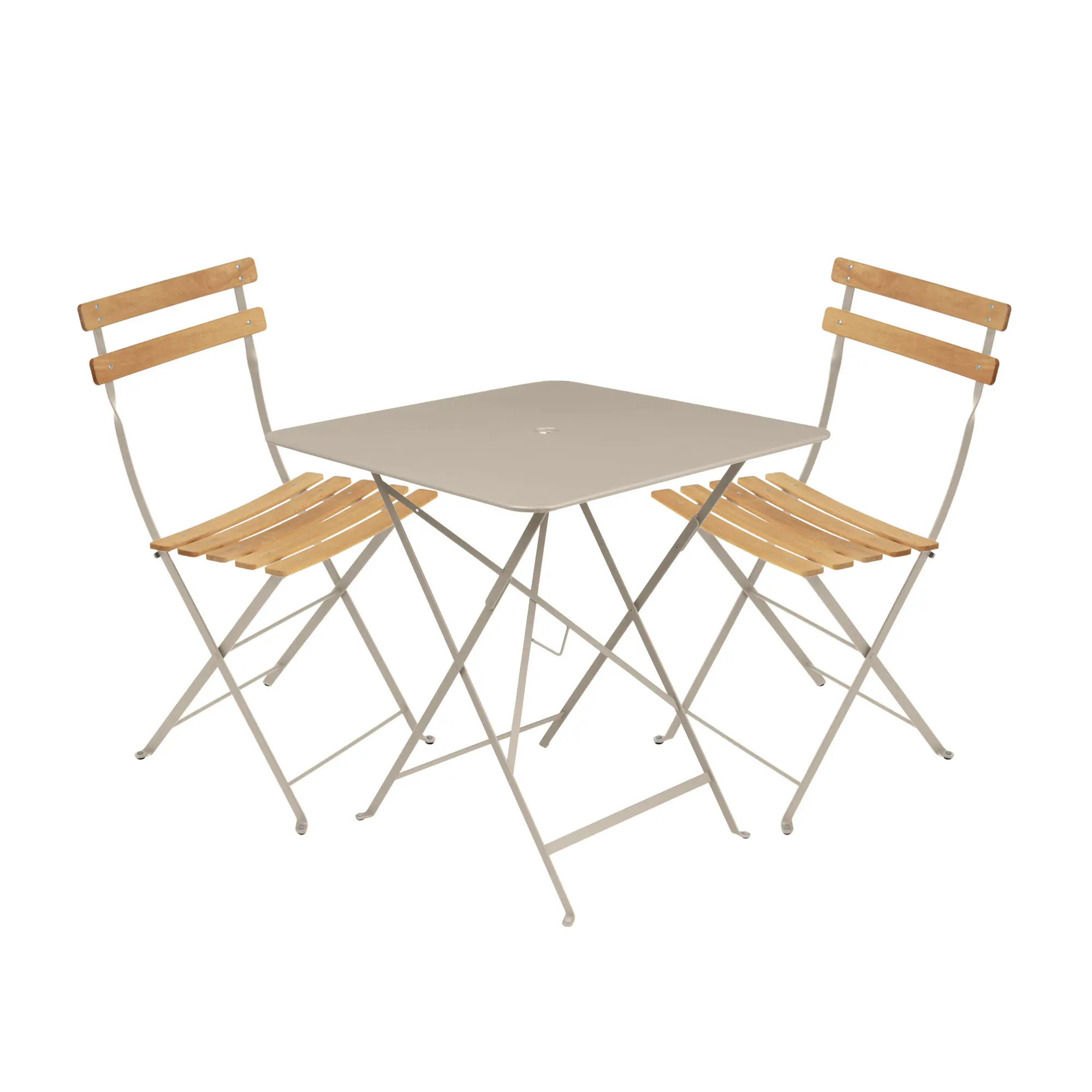 Bistro matgrupp bord 71cm & 2 trä stolar