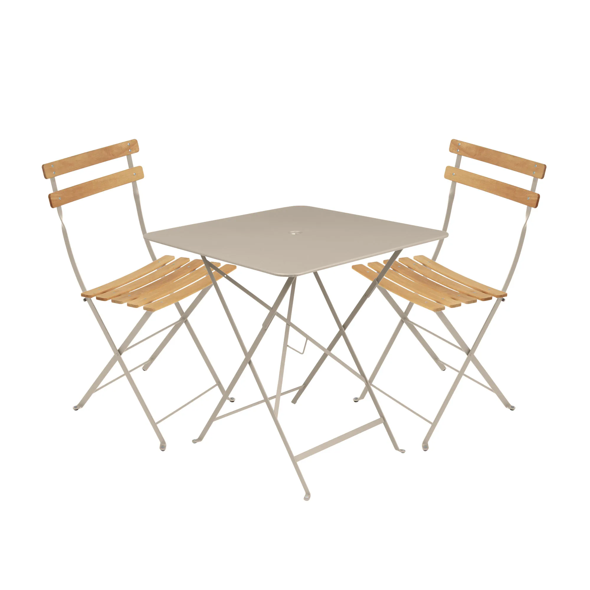 Bistro matgrupp bord 71cm & 2 trä stolar
