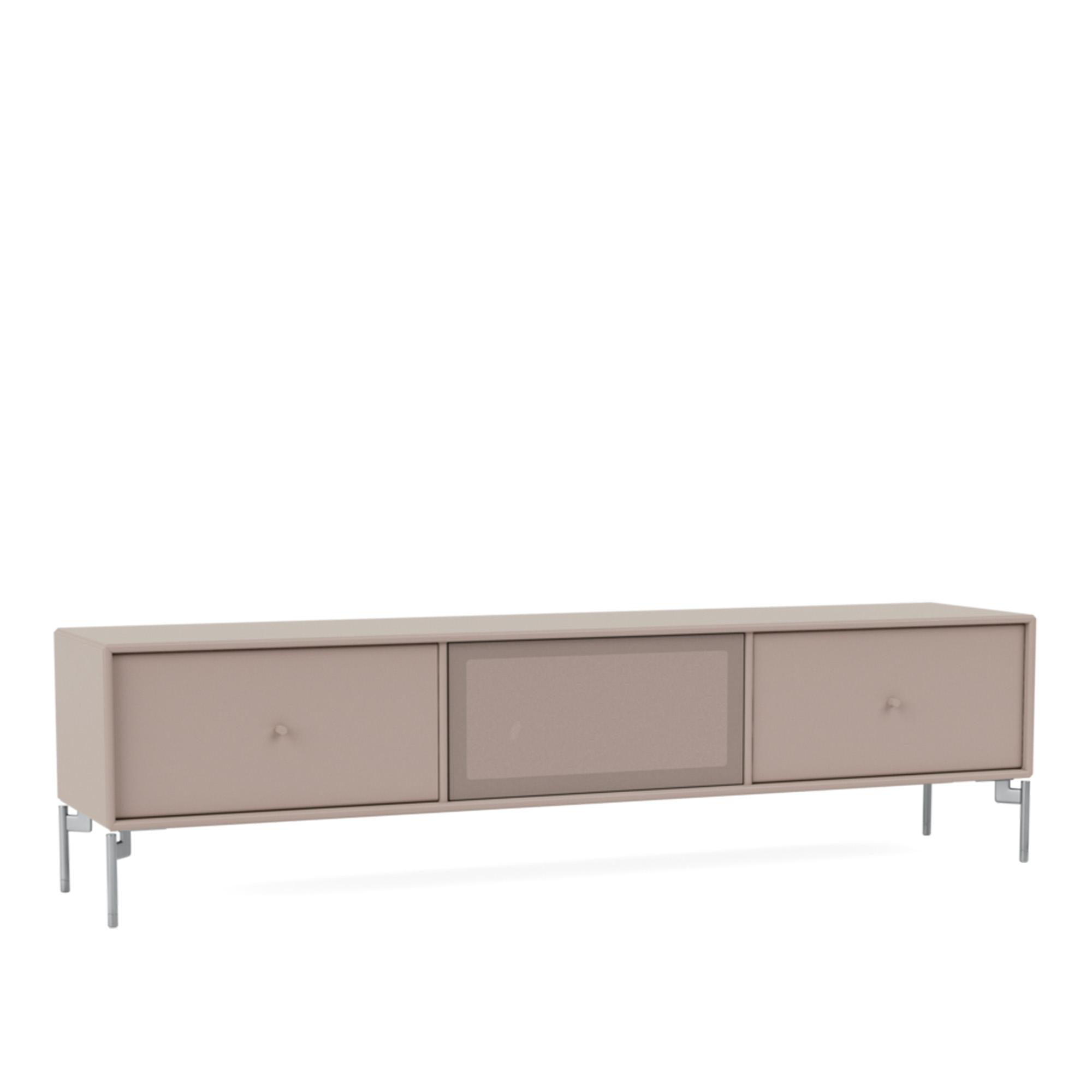 montana - octave v tv bench 137-mushroom matt chrome - tv-bänkar - peter j. lassen - beige - trä