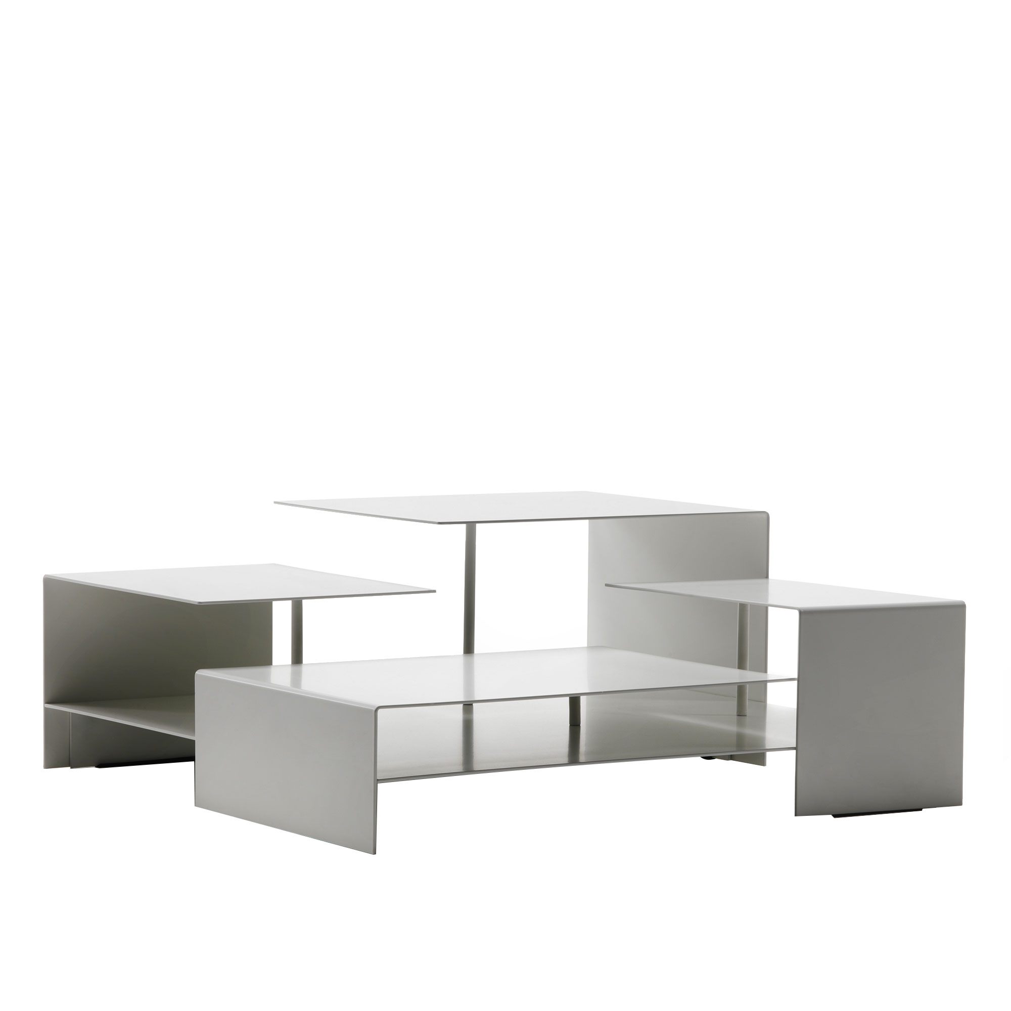 Living Divani - B2 Low Table Indoor, Lacquered White - Sofabord - Victor Vasilev - Hvit - Metall