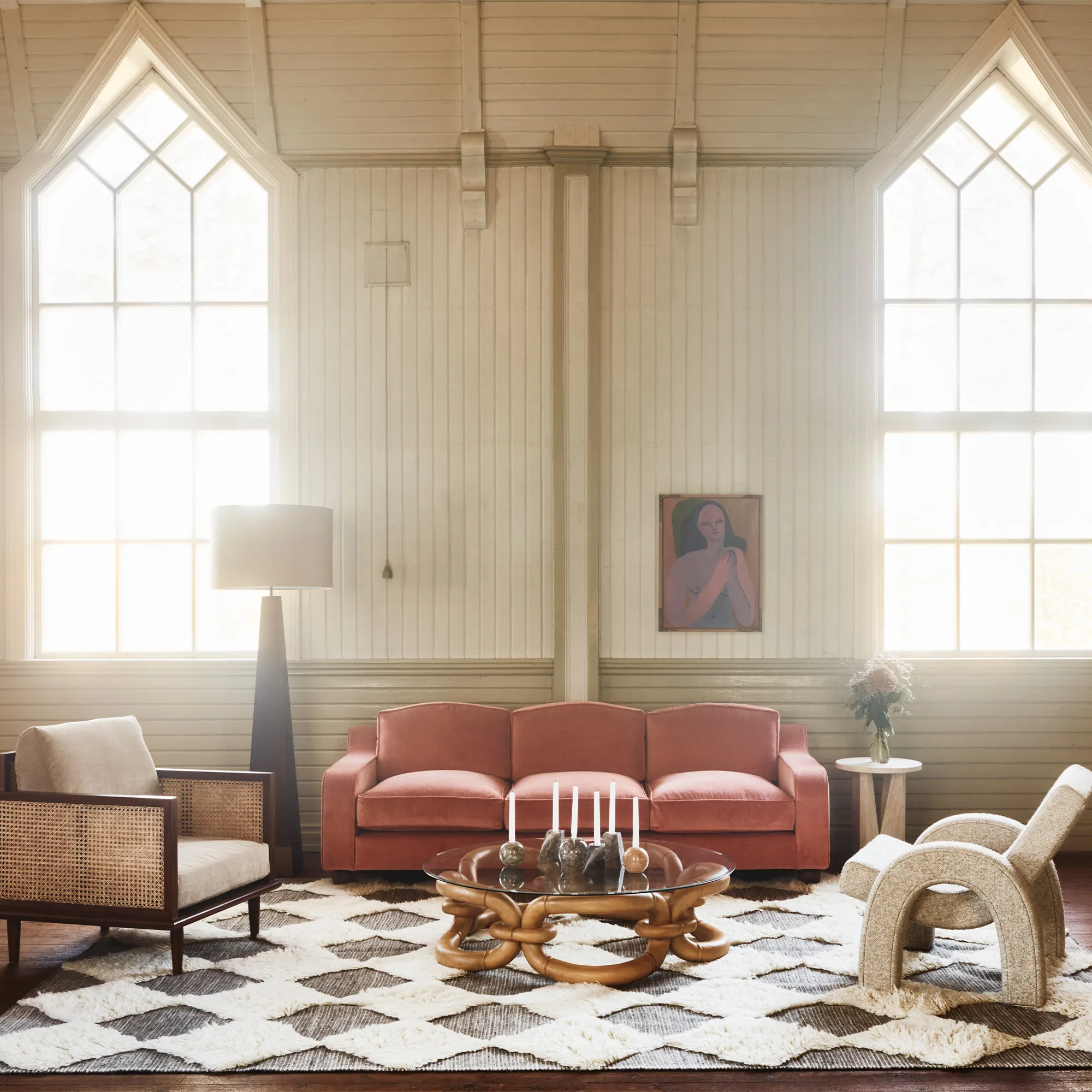 Chess Rug Grey