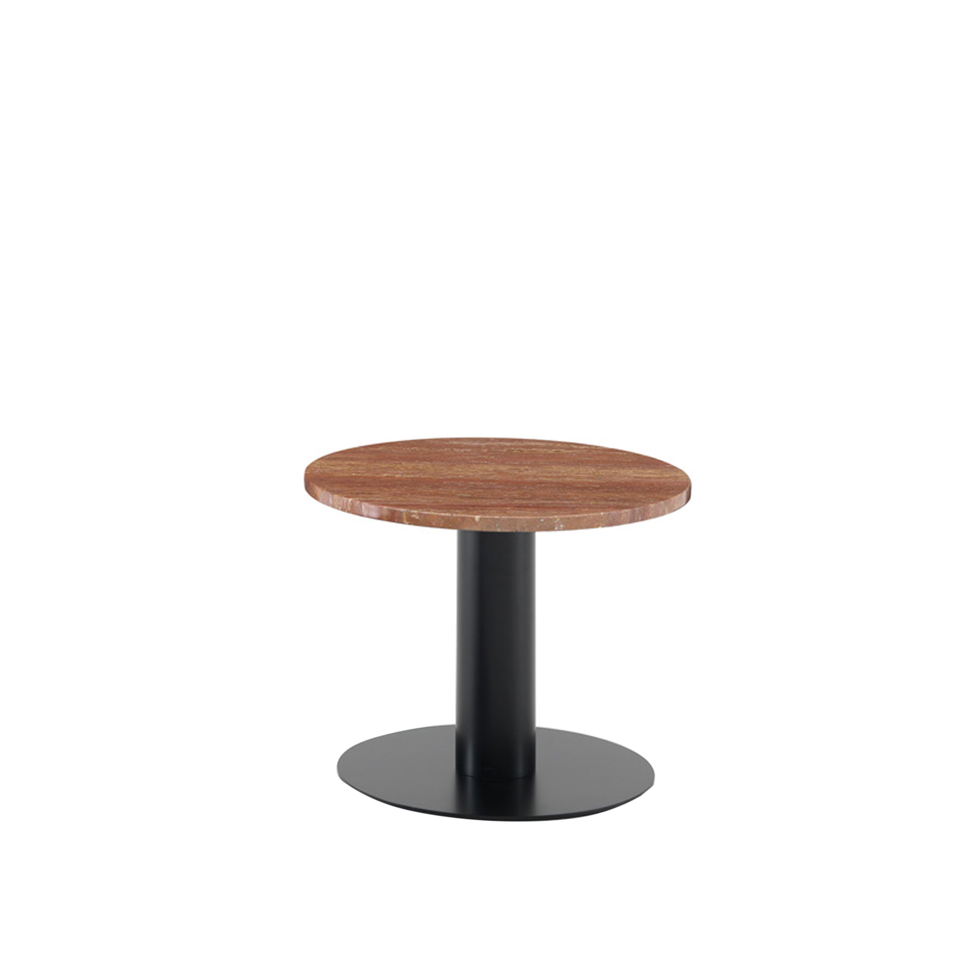 Arflex - Goya Small Table Ø 50 x 40 cm, Travertino Rosso - Småbord & sidobord - Svart - Metall/Sten