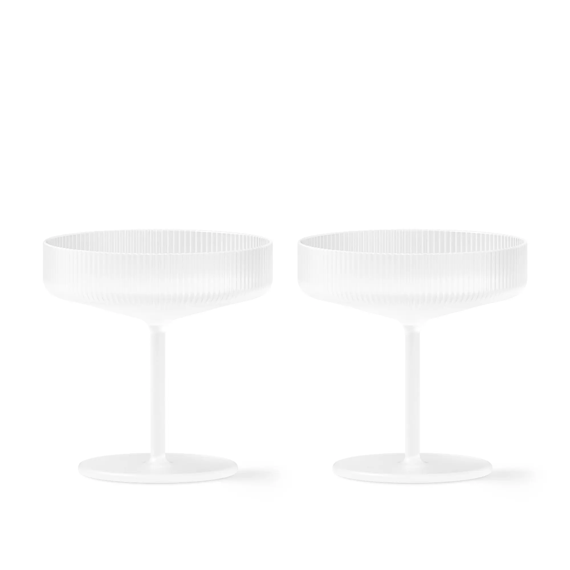 Ripple Champagne Saucers Set of 2 Frosted