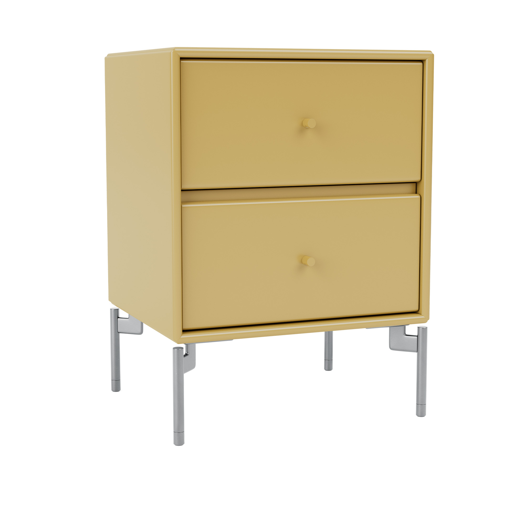 Montana - Drift Drawer Module 157-Cumin Matt Chrome - Sängbord - Peter J. Lassen - Gul - Trä | Möbler - Bord - Sängbord | Möbelexperten