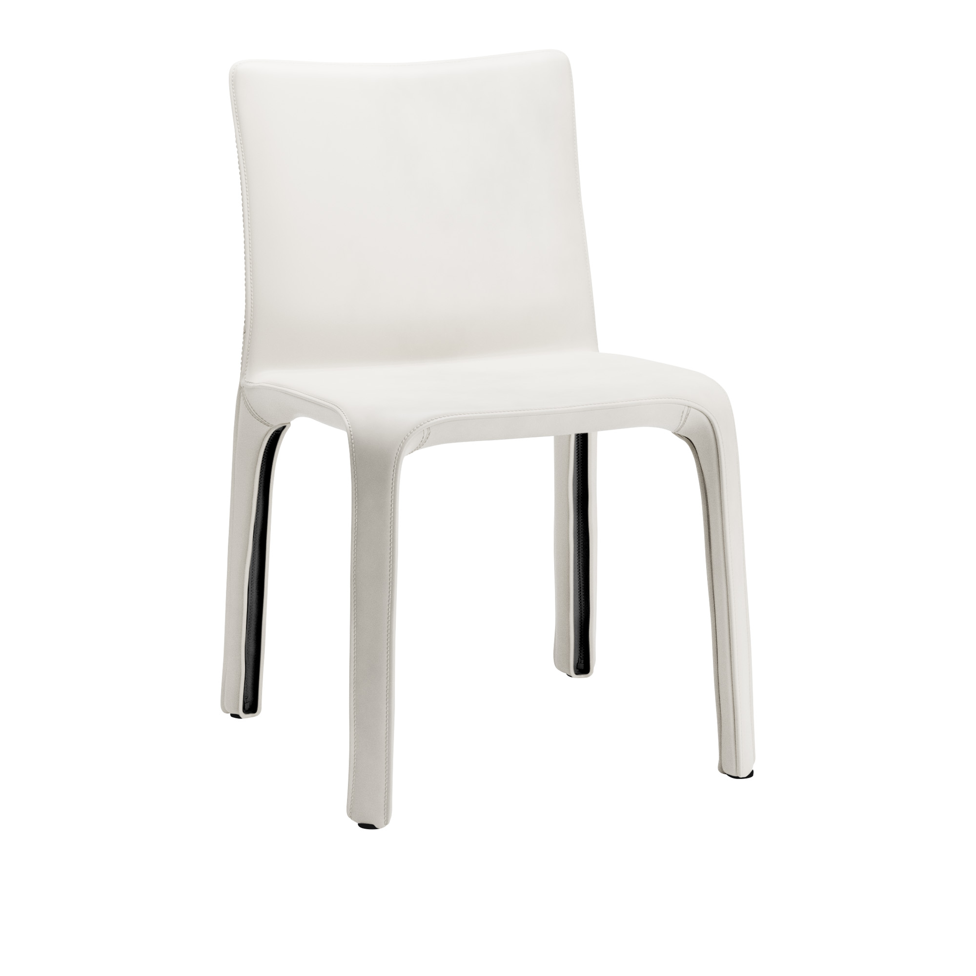 Cassina - 412 Cab Chair, Saddle Leather White - Spisestoler - Mario Bellini - Hvit - Lær/Metall