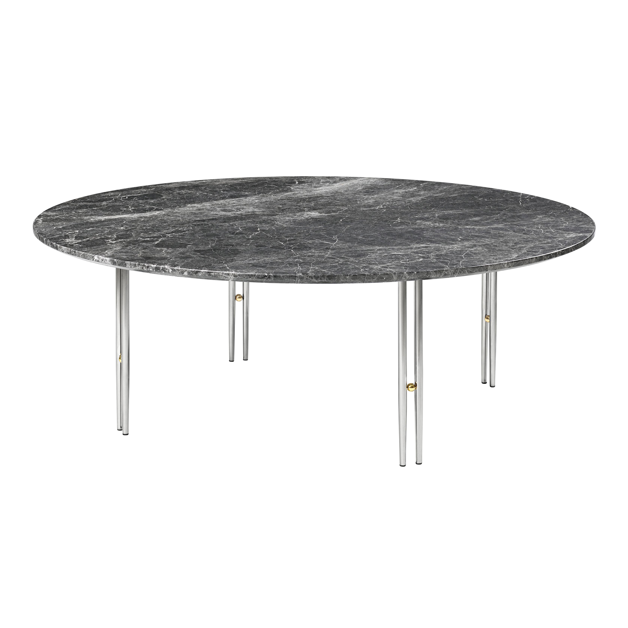Gubi - IOI Coffee Table 100 cm Chrome / Gray Emperador - Soffbord - GamFratesi - Grå - Metall/Sten