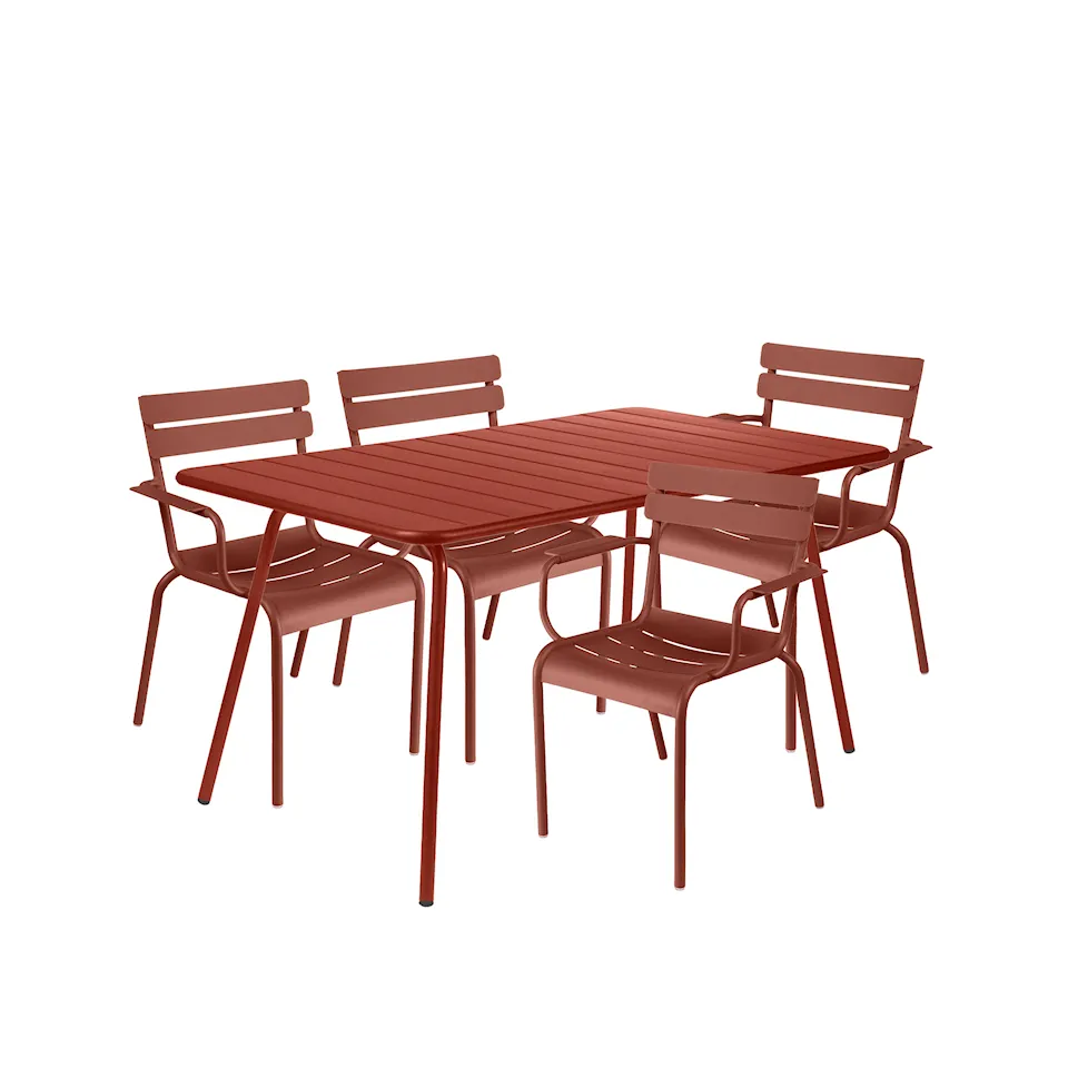 Luxembourg matgrupp bord & 4 karmstolar