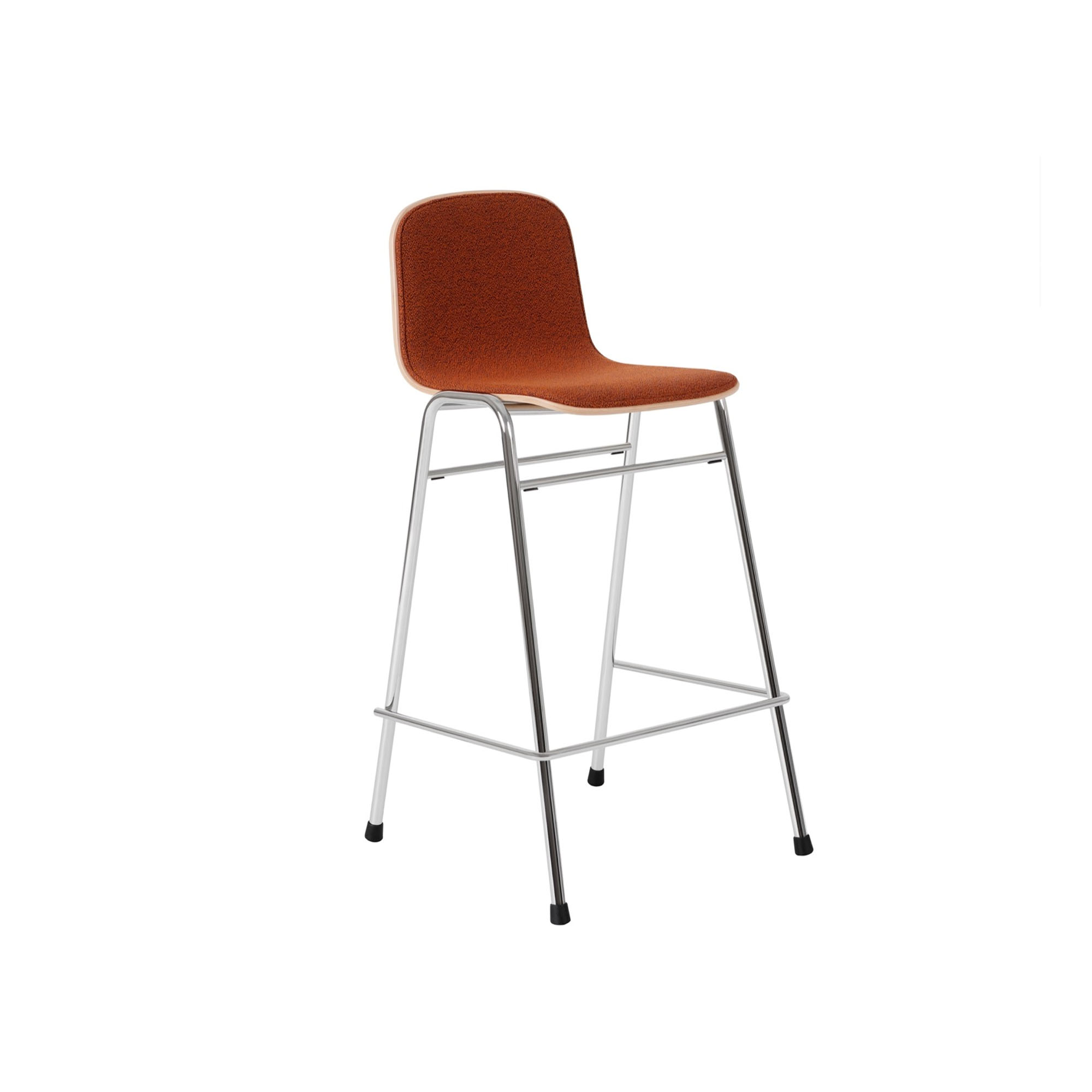 HEM - Touchwood Counter Chair - Canyon/Chrome - Barstolar & barpallar - Lars Beller Fjetland - Silver,Röd - Metall/Trä/Syntetiskt/Ull
