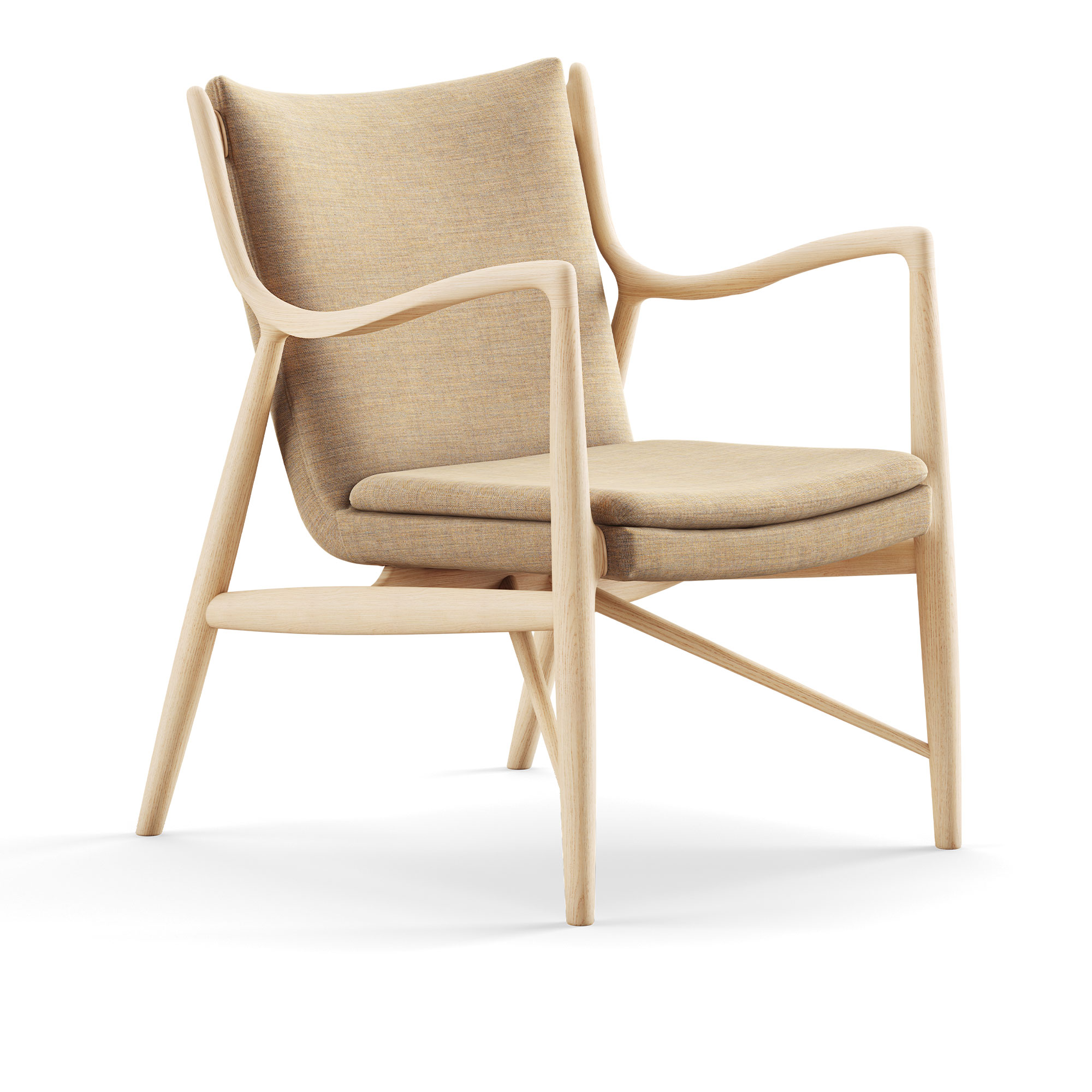 House of Finn Juhl - 45 Chair, Clear oiled oak, Cat. 1 Remix 242 - Fåtöljer - Finn Juhl - Beige,Träfärgad - Trä/Textilmaterial