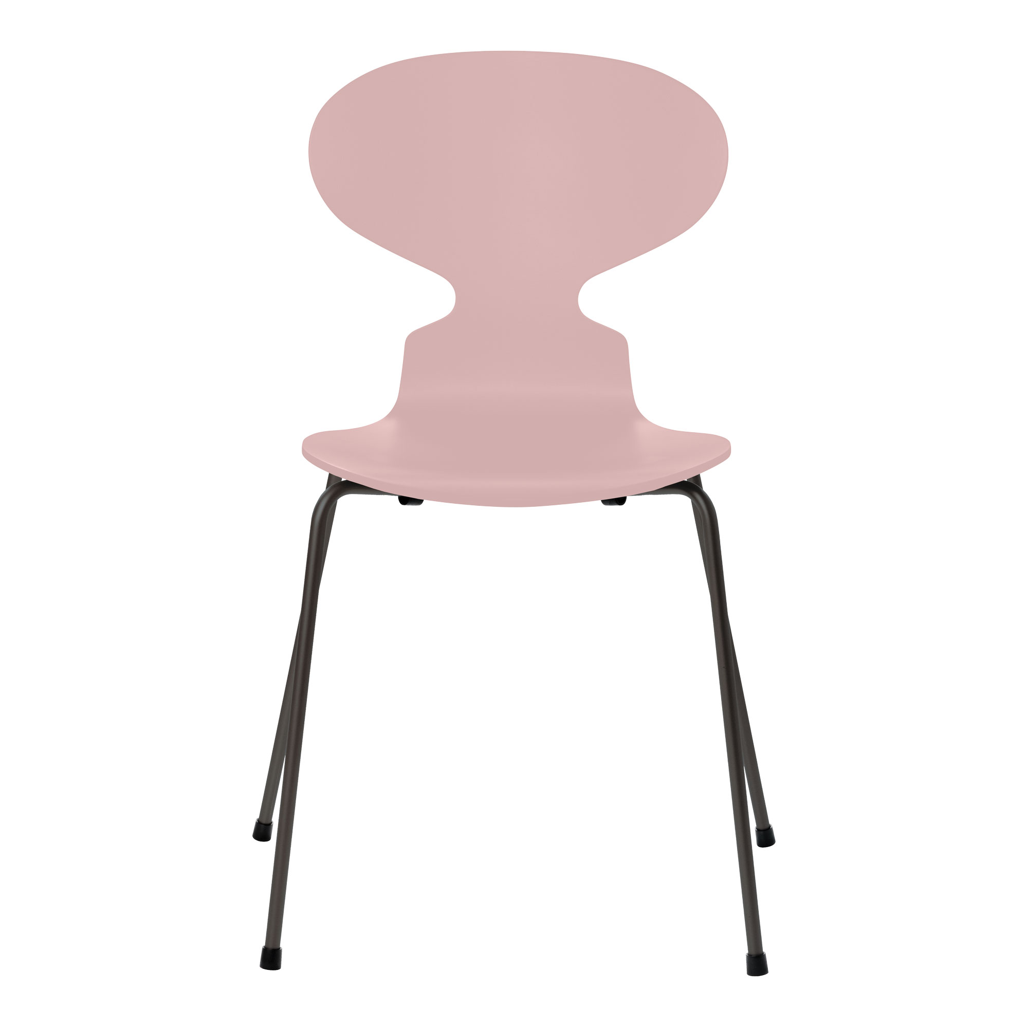 Fritz Hansen - Ant 3101 lakkert bøketrefinér stålstativ varm grafitt pale rose - Spisestoler - Arne Jacobsen - Rosa - Metall/Tre