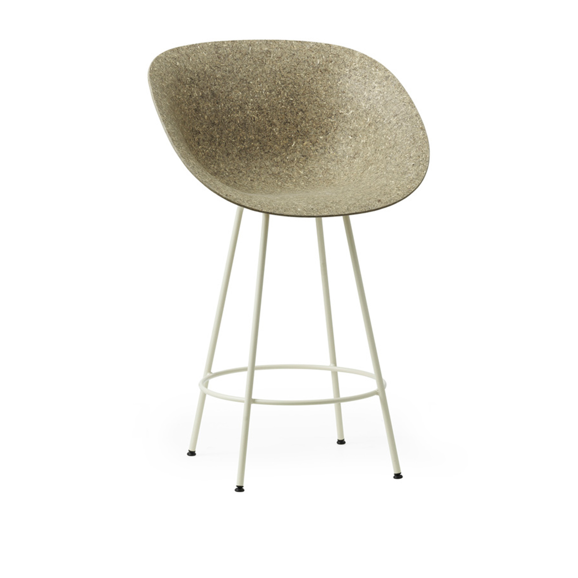 Normann Copenhagen - Mat Bar Armchair 65 cm Cream Steel Seaweed - Barstolar - Foersom & Hiort-Lorenzen - Beige - Naturmaterial/Metall