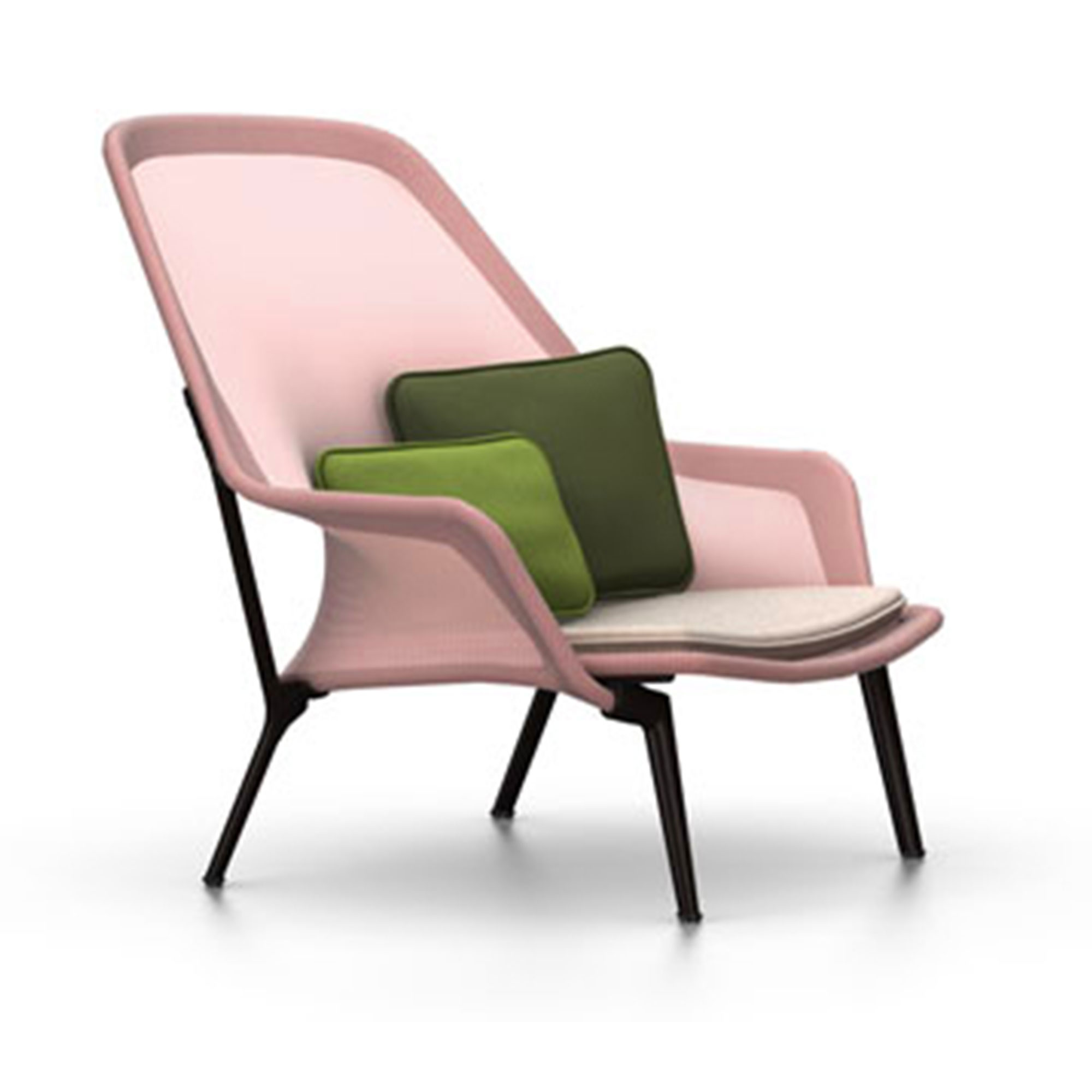 Vitra - Slow Chair  Ottoman, Röd/Kräm, Choklad - Fåtöljer - Ronan & Erwan Bouroullec - Röd - Metall