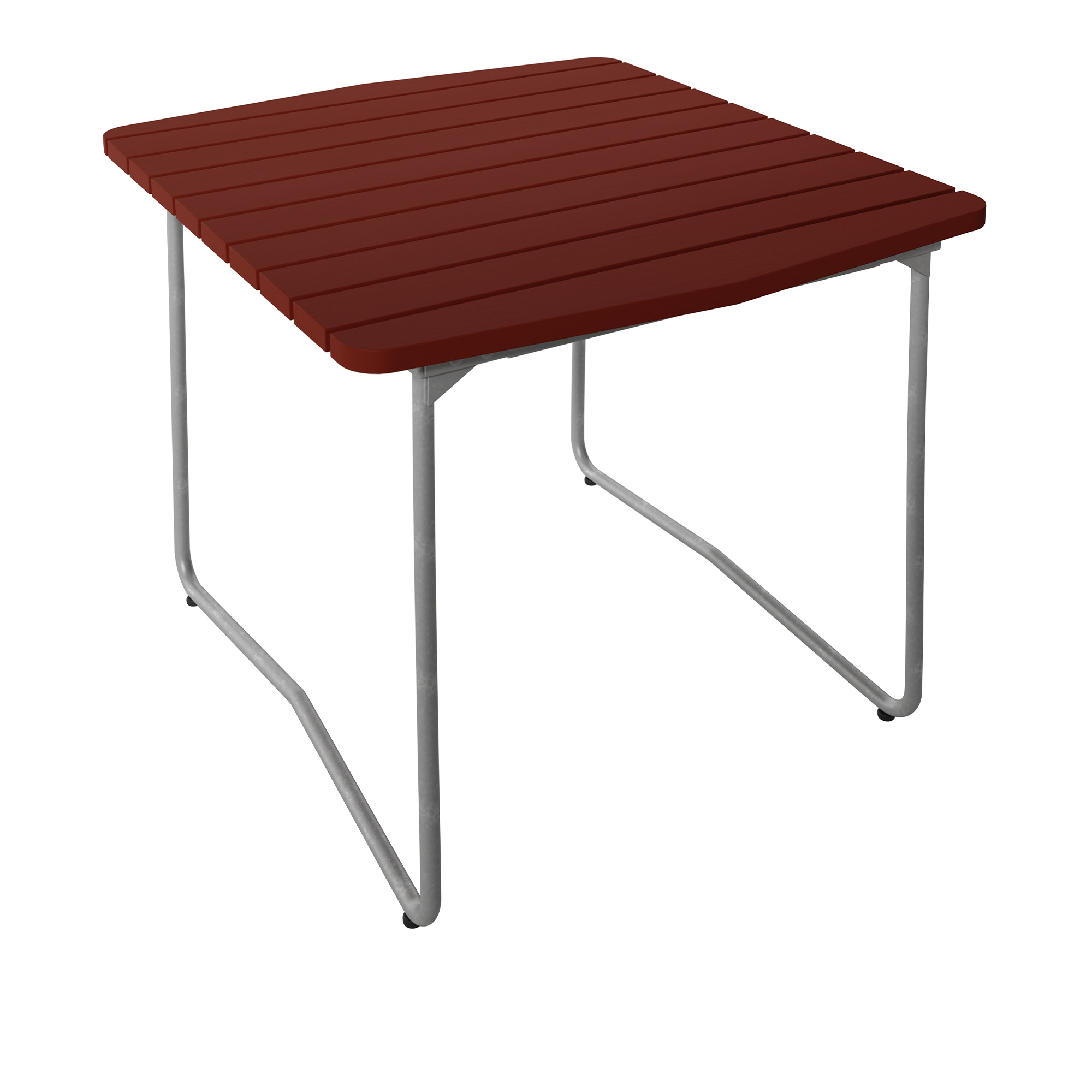 Grythyttan Stålmöbler - Table B31 84 Varmförzinkat stativ Mörk röd ek - Matbord utomhus - Träfärgad - Metall/Trä | Utemöbler - Utebord - Matbord Utomhus | Möbelexperten