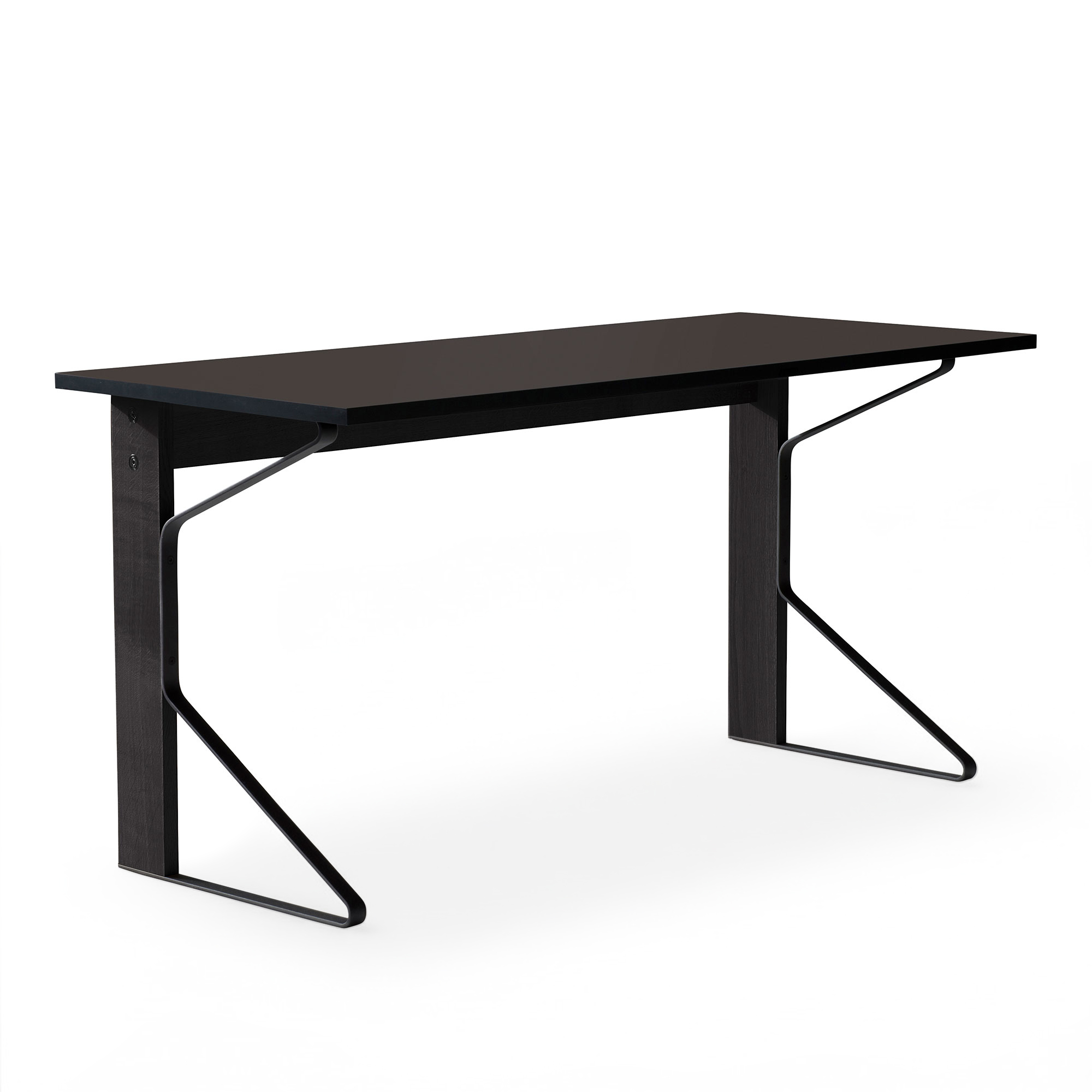 Artek - Kaari Skrivbord Reb 005, Svart linoleum, Svartlackad ek - Skrivbord - Ronan & Erwan Bouroullec - Svart - Metall/Trä | Möbler - Bord - Skrivbord | Möbelexperten