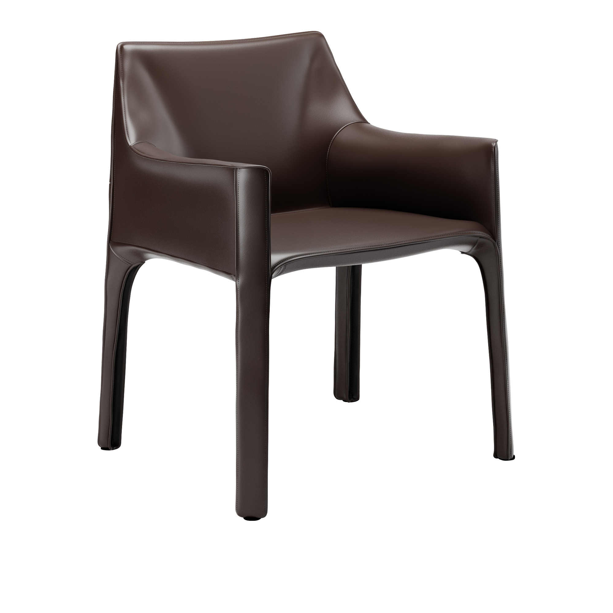 Cassina - 413 Cab, Sadelläder Tobacco - Spisestoler - Mario Bellini - Brun - Lær/Metall