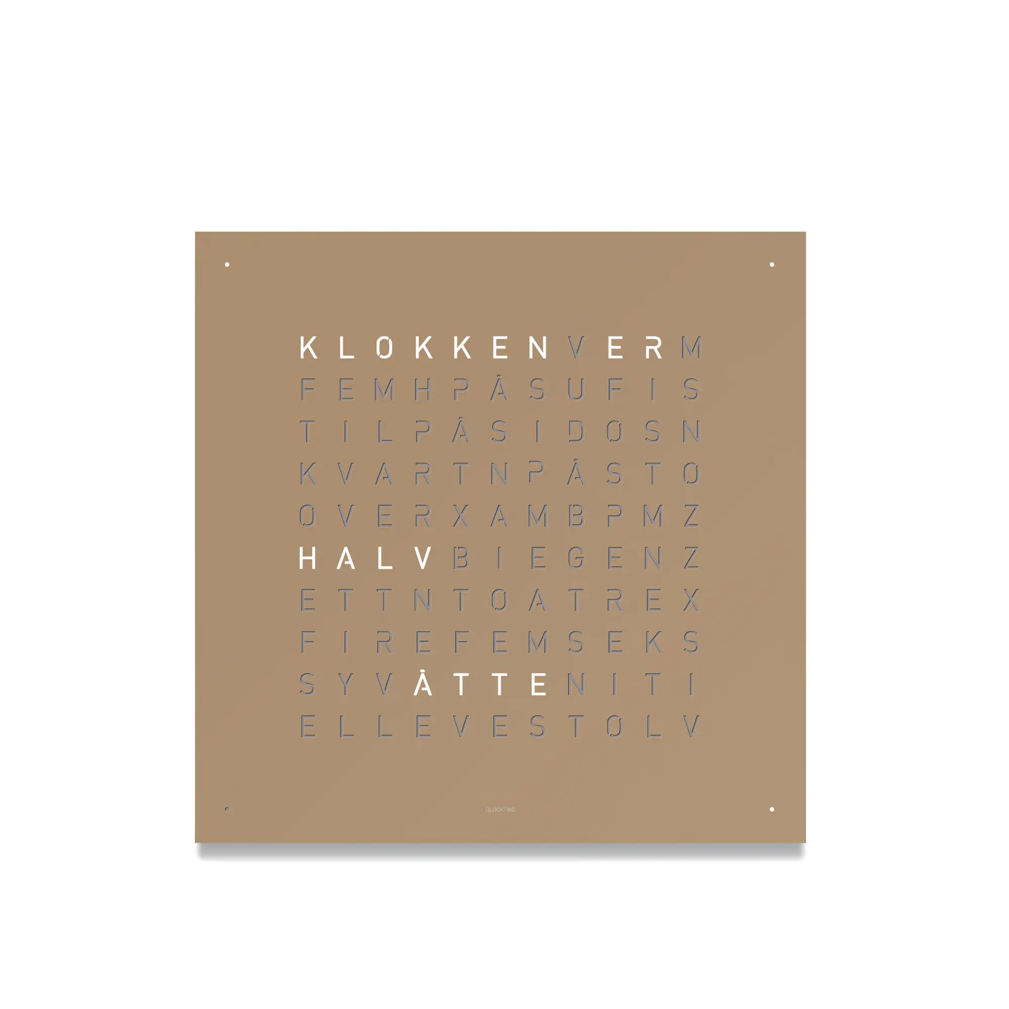 Qlocktwo Earth 45 Stainless Steel - Hazelnut