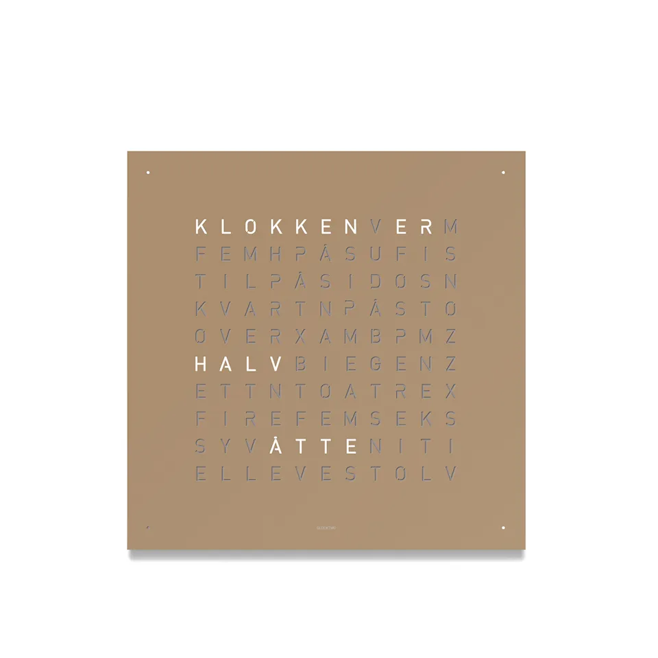Qlocktwo Earth 45 Stainless Steel - Hazelnut