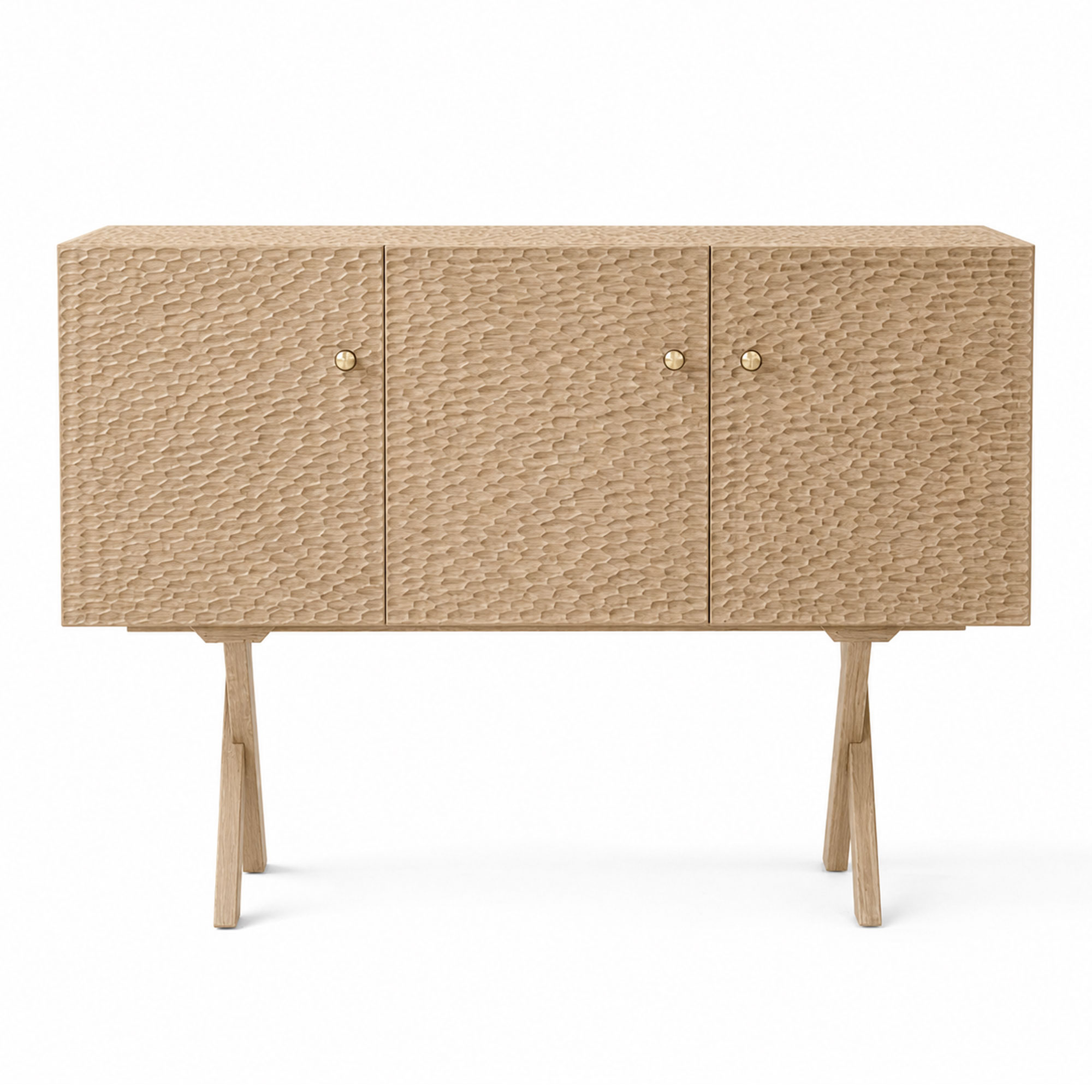 Zanat - Touch Sideboard, 3 doors/Massivt tr&auml;, Vitoljad ek 129 cm - Sk&auml;nkar och sideboards - Studioilse - Tr&auml;f&auml;rgad - Tr&auml;