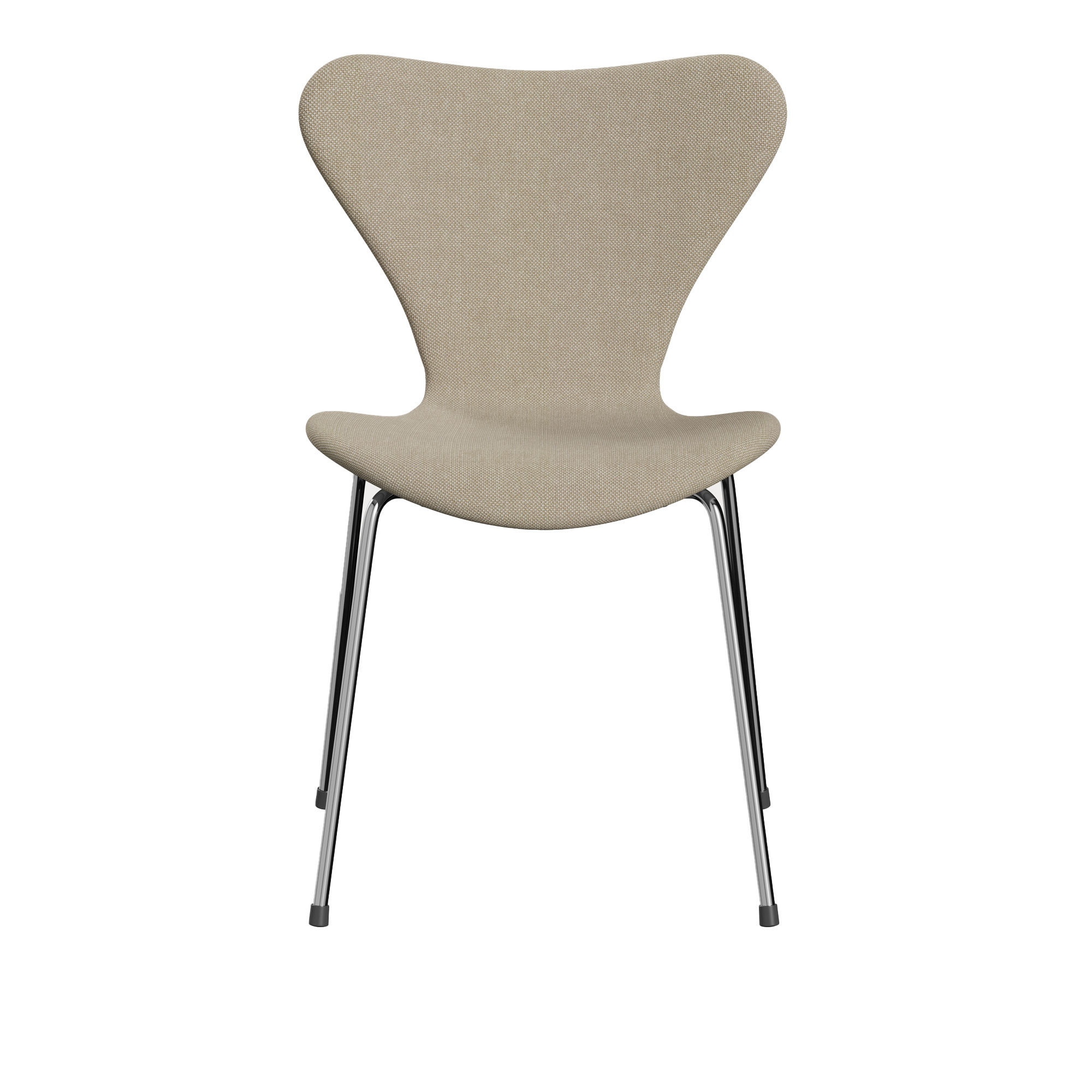 Fritz Hansen - 3107 Sjuan - Helklädd, Tyg, Hallingdal 200 - Matstolar - designer_arne_jacobsen - Beige - Metall/Trä/Textilmaterial