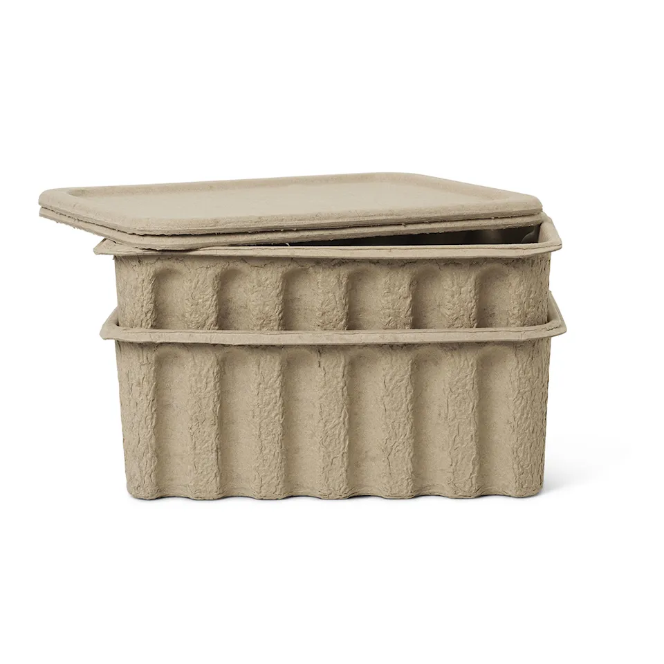 Paper Pulp Box oppbevaringsbokser 2-pakning