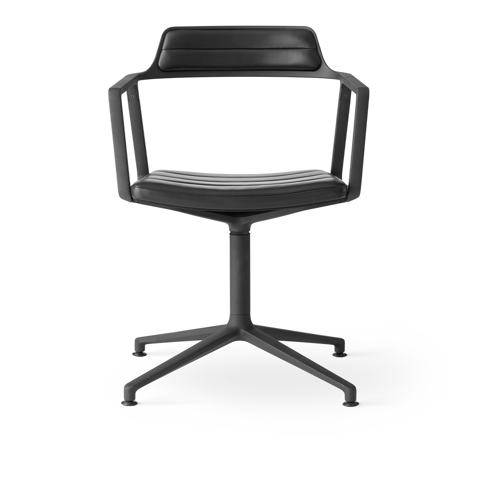 vipp - vipp452 kontorstol svart ram med läder black - kontorsstolar - svart