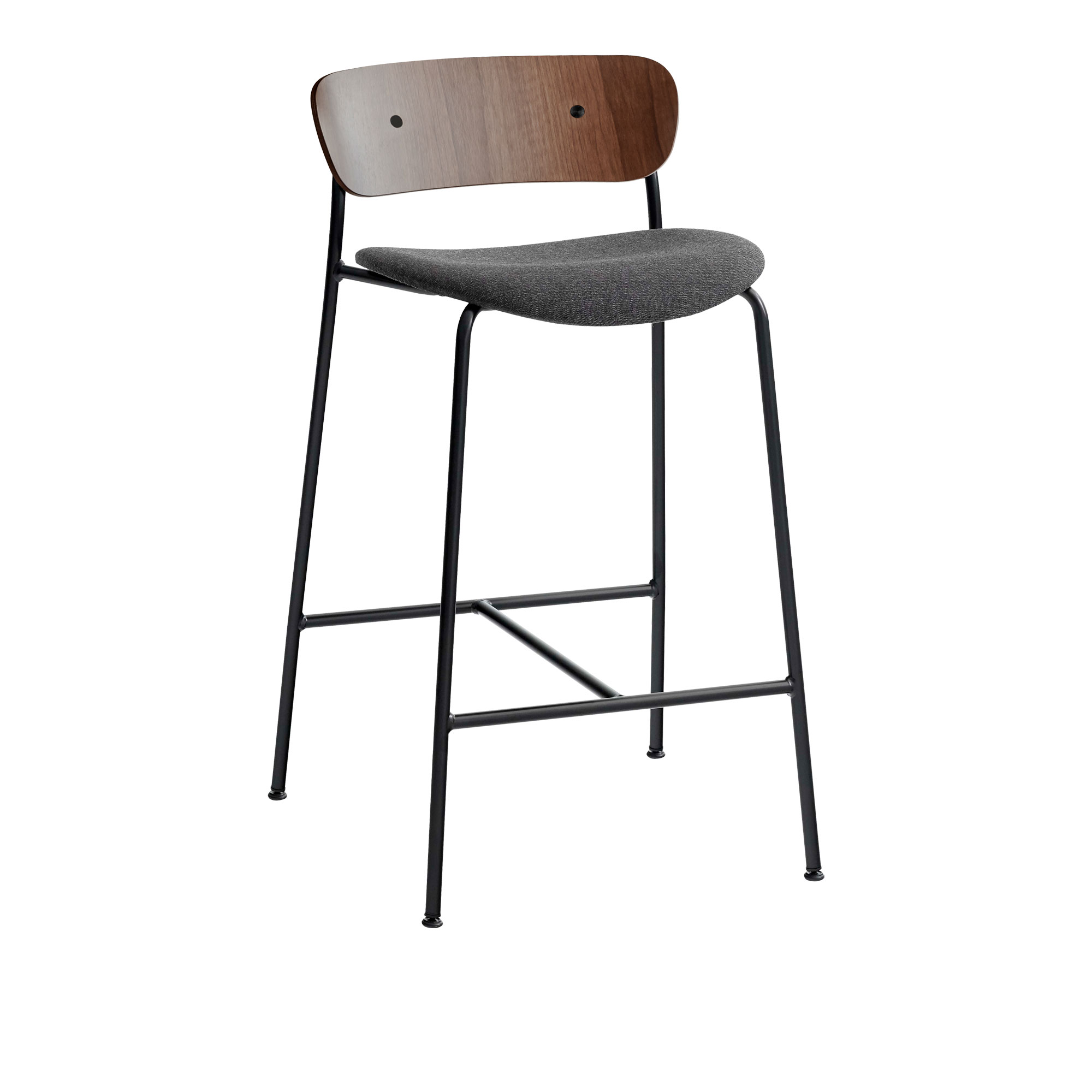 &Tradition - Pavilion AV8 - Lacquered Walnut - Fabric cat.2 - Velvet 13 Ivory - Barstolar & barpallar - Anderssen & Voll - Metall/Trä