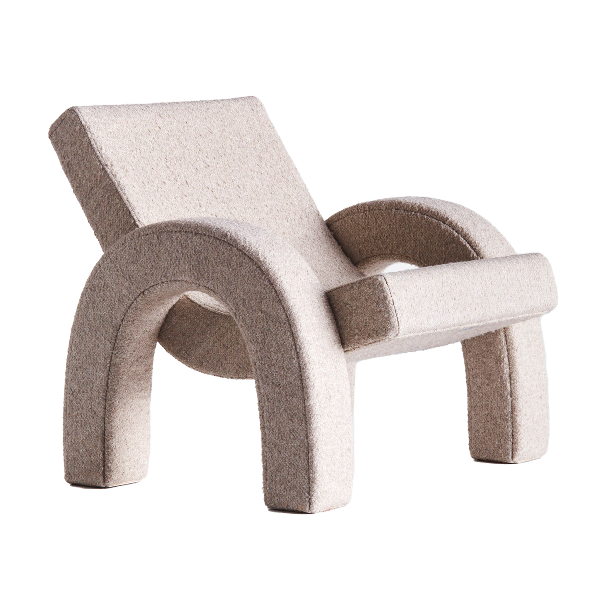 Dusty Deco - Arco Lounge Chair, Boucle Natural - Fåtöljer - Edin & Lina Kjellvertz - Beige - Trä/Textilmaterial