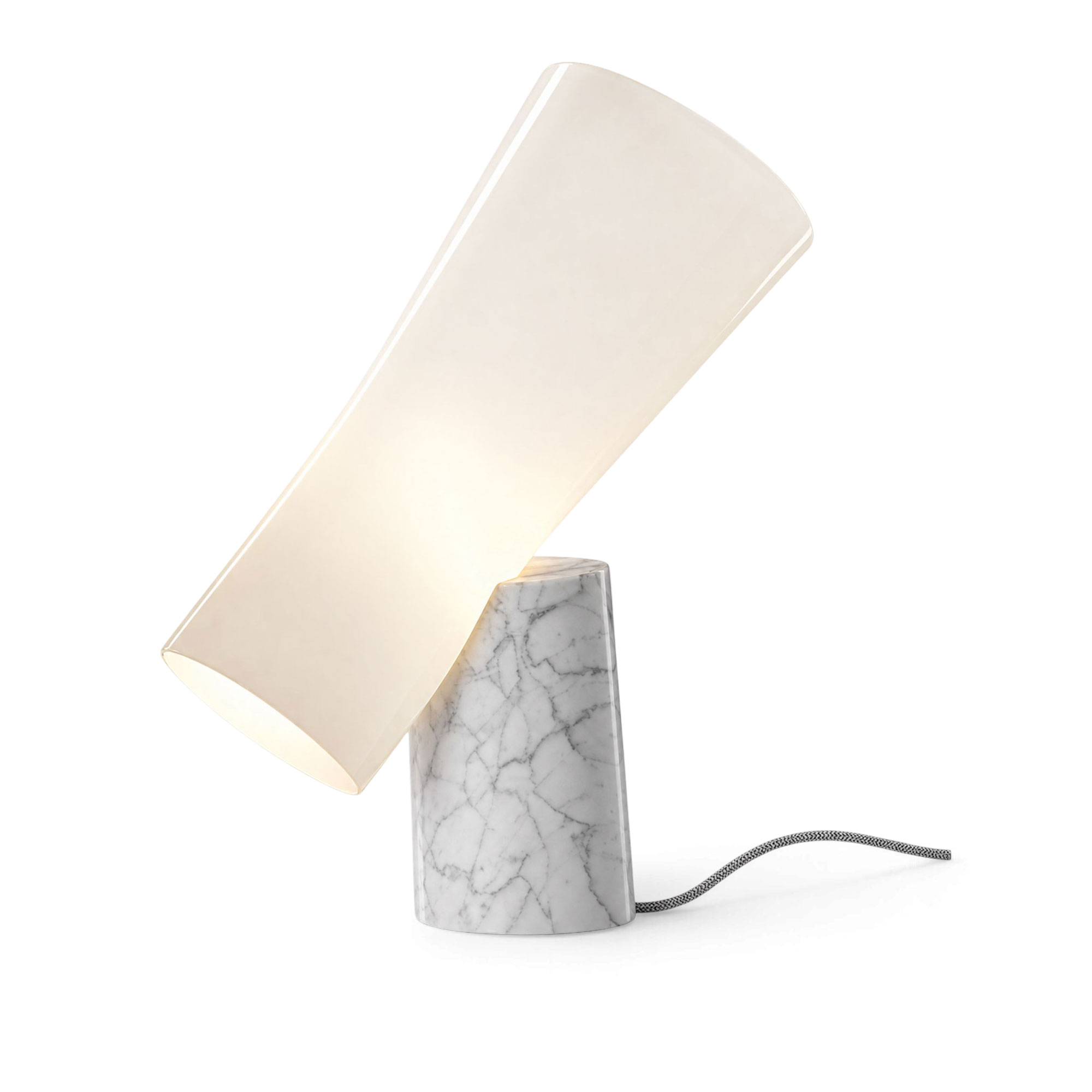 Foscarini - Nile bordslampa carraramarmor - Bordslampor - Rodolfo Dordoni - Vit - Naturmaterial