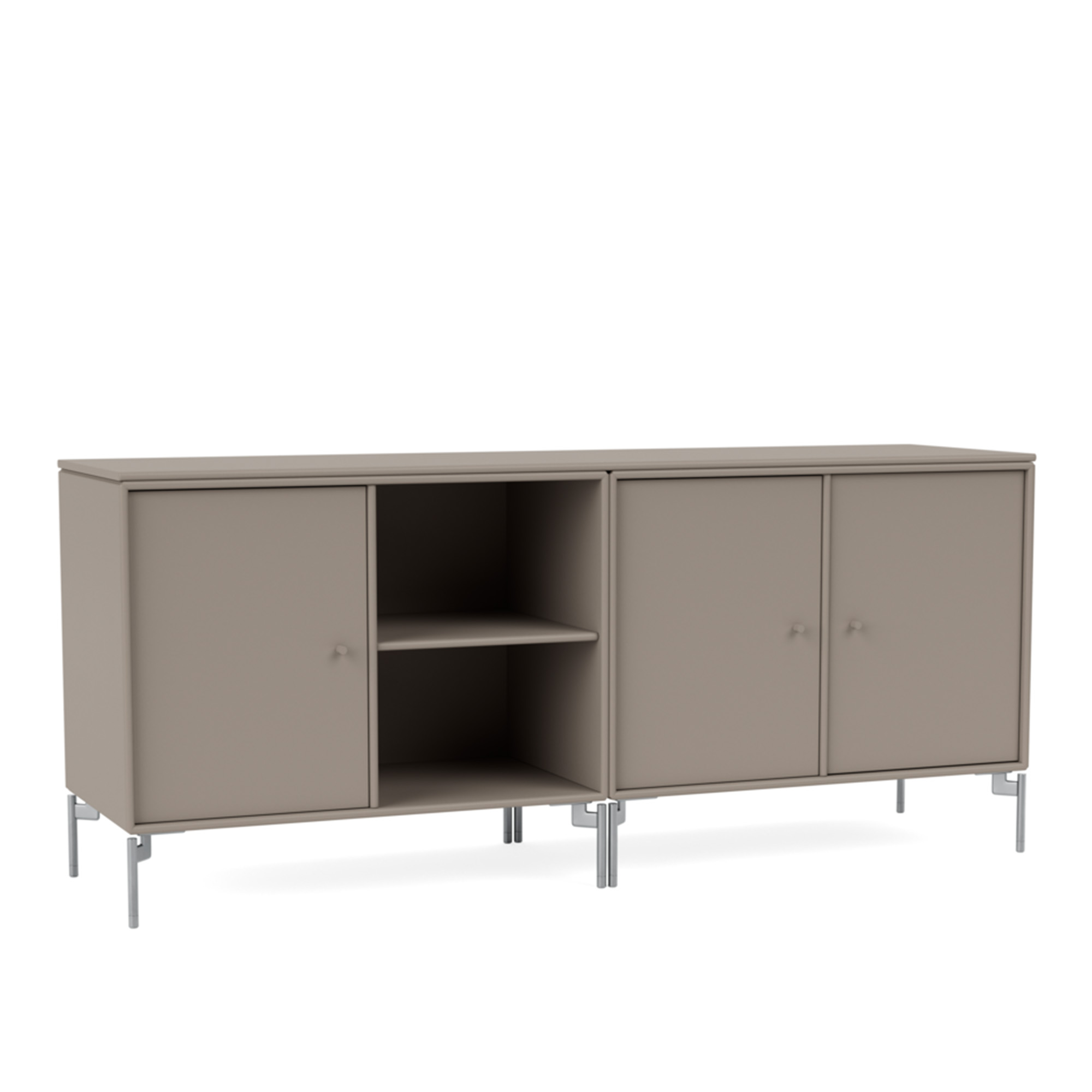 montana - save lowboard 141-truffle matt chrome - skänkar och sideboards - peter j. lassen - beige - trä