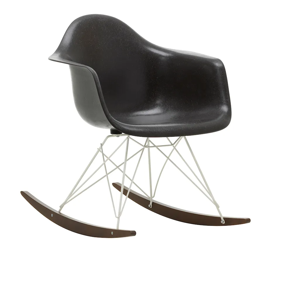 Eames Fiberglass Armchair RAR gungstol White/Dark Maple