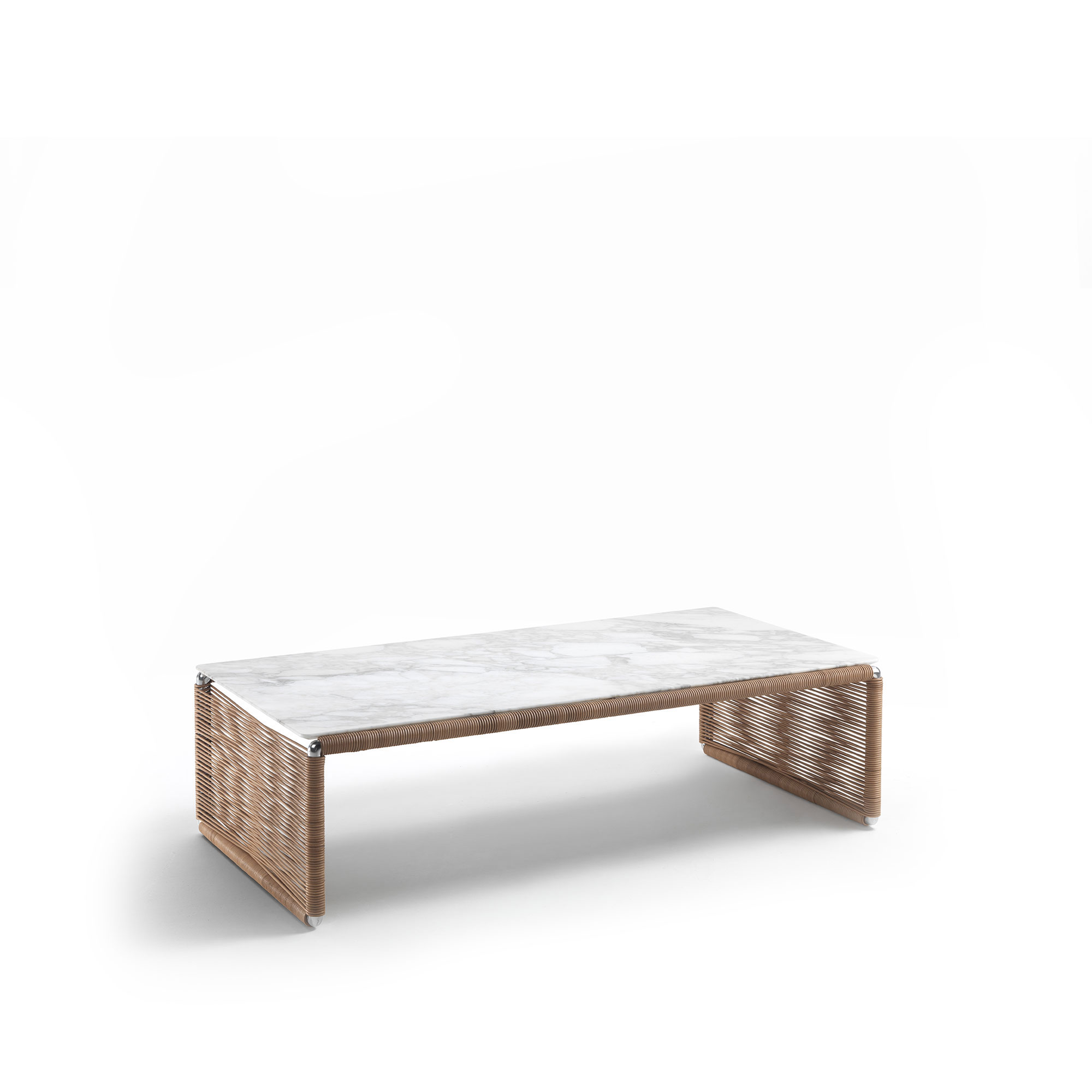 Flexform - Tindari Coffee Table Chrome Base Carrara Top - Sofabord - Antonio Citterio - Lær/Metall/Stein