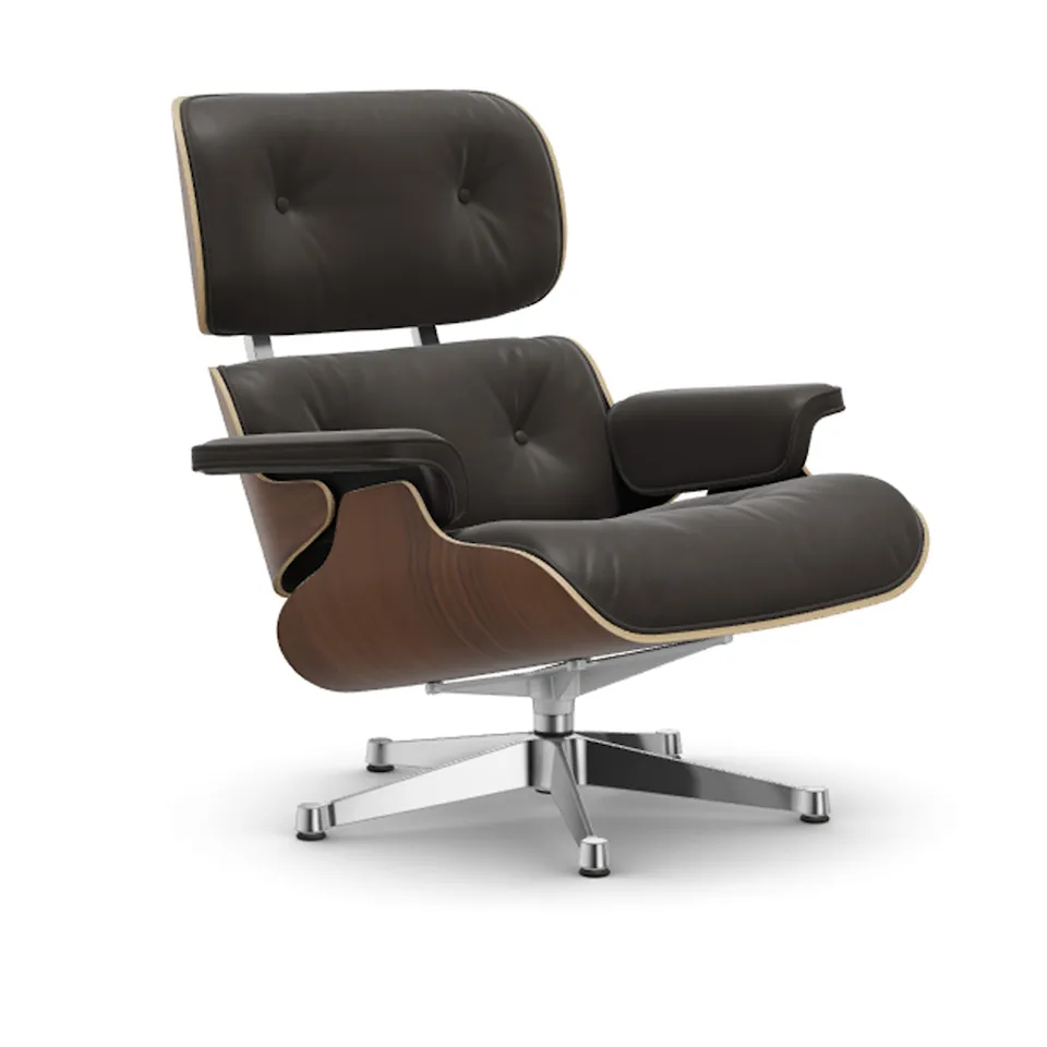 Eames Lounge Chair Black-pigmented Walnut Polished fåtölj