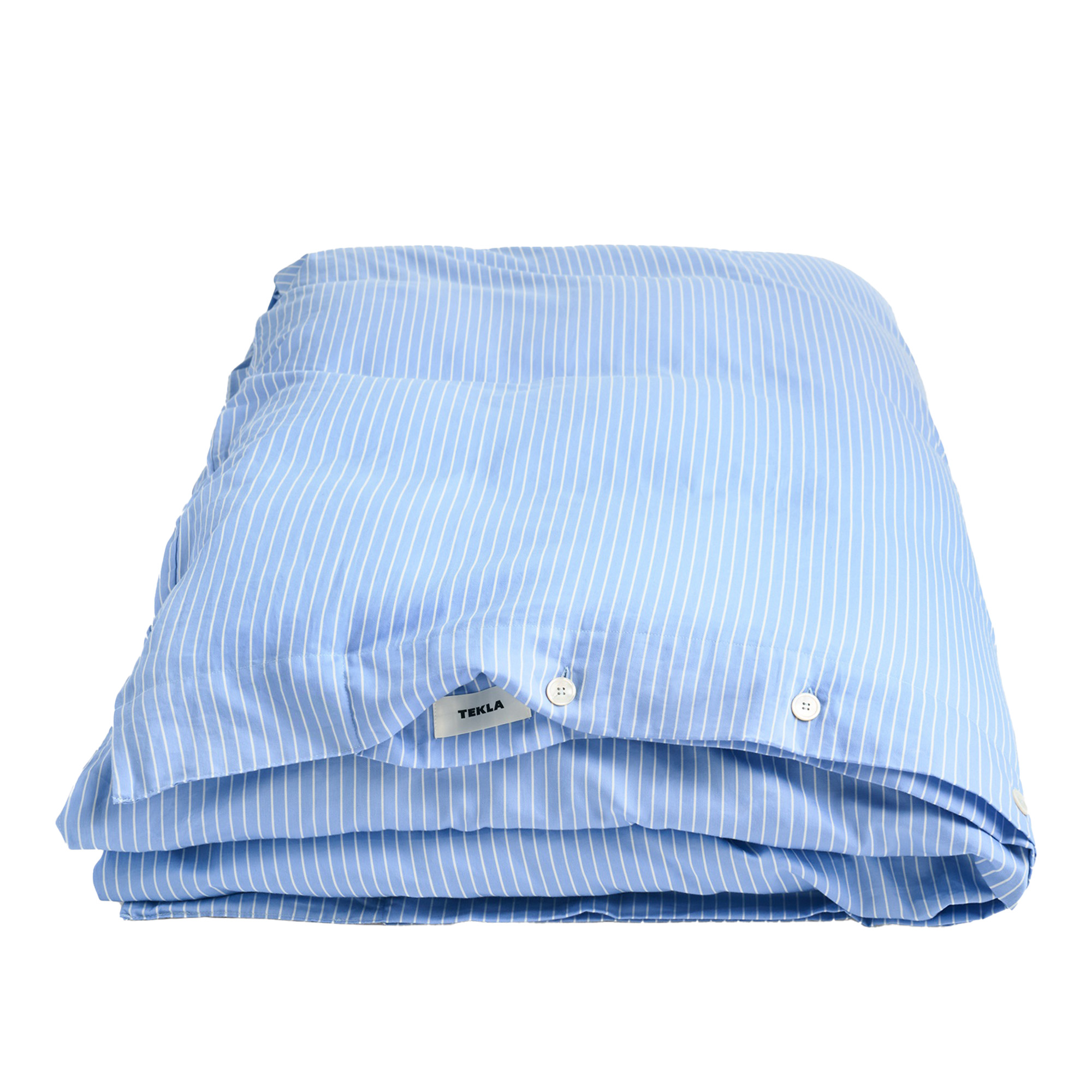 Tekla - Sateen påslakan enfärgat 150x210cm Polo Stripes - Påslakan - Blå | Textilier - Sovrumstextilier - Påslakan | Möbelexperten