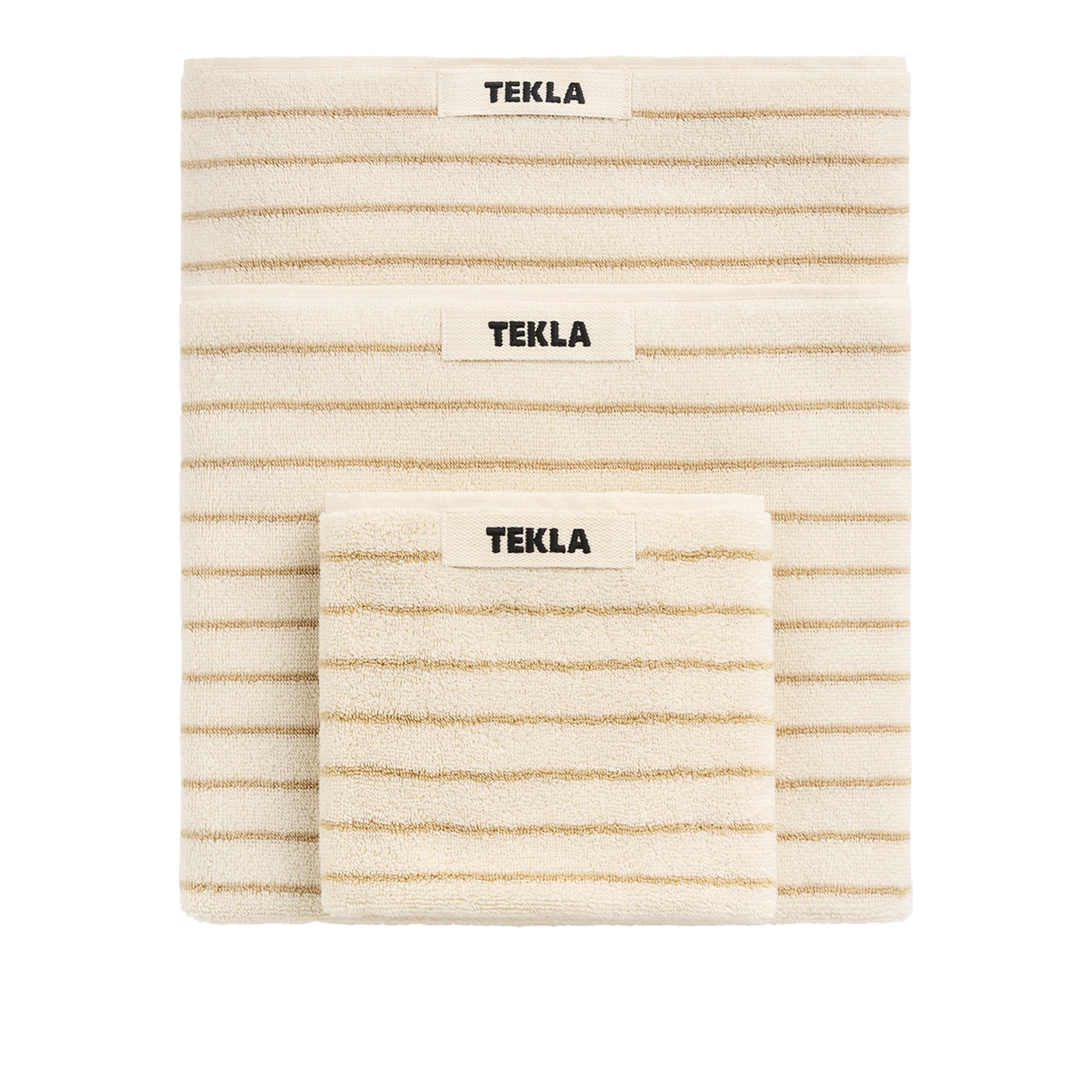 Tekla - Hand Towel 50x90, Sienna Stripes - Handdukar och badlakan - Beige,Vit | Textilier - Badrumstextilier - Handdukar Och Badlakan | Möbelexperten