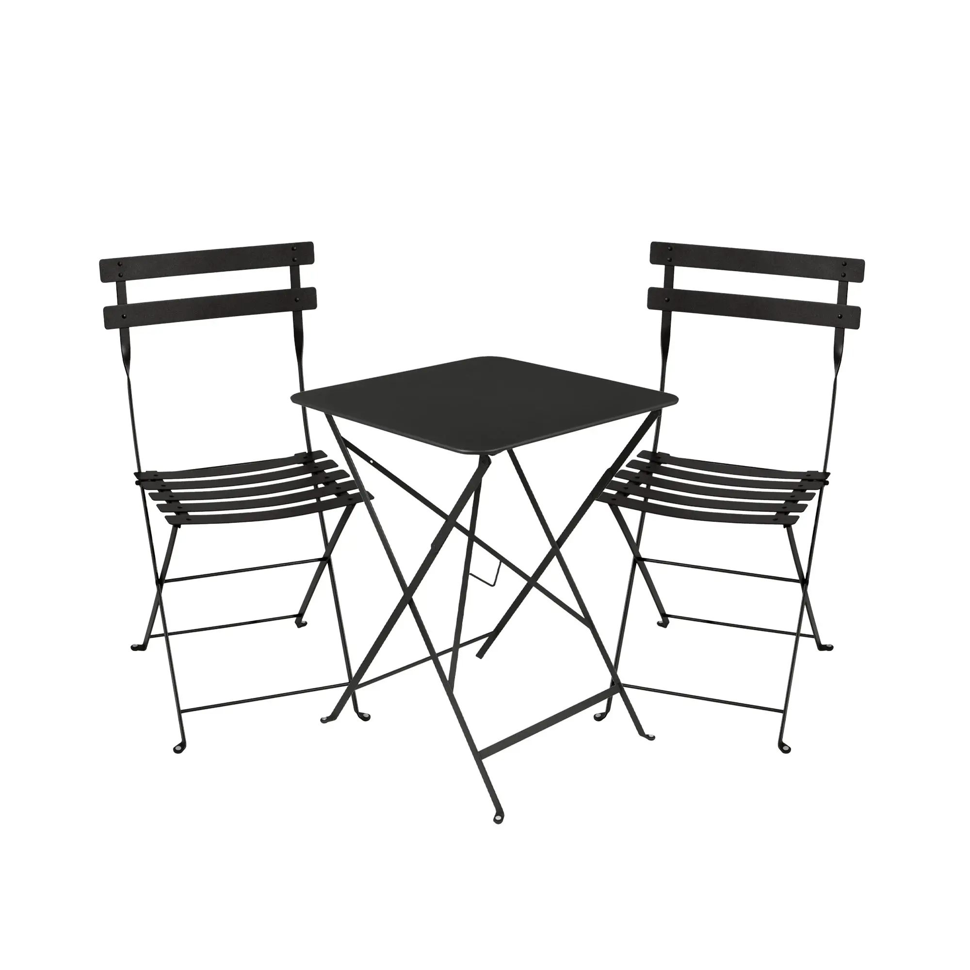 Bistro spisebord 57cm og 2 metallstoler