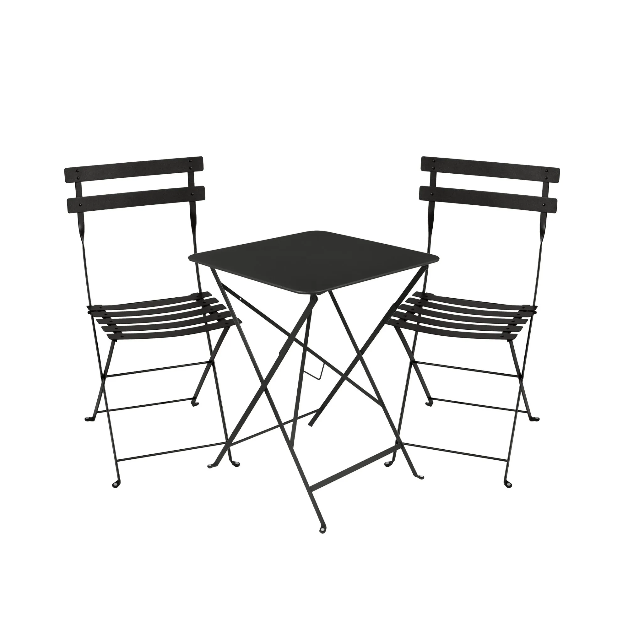 Bistro matgrupp bord 57cm & 2 metall stolar