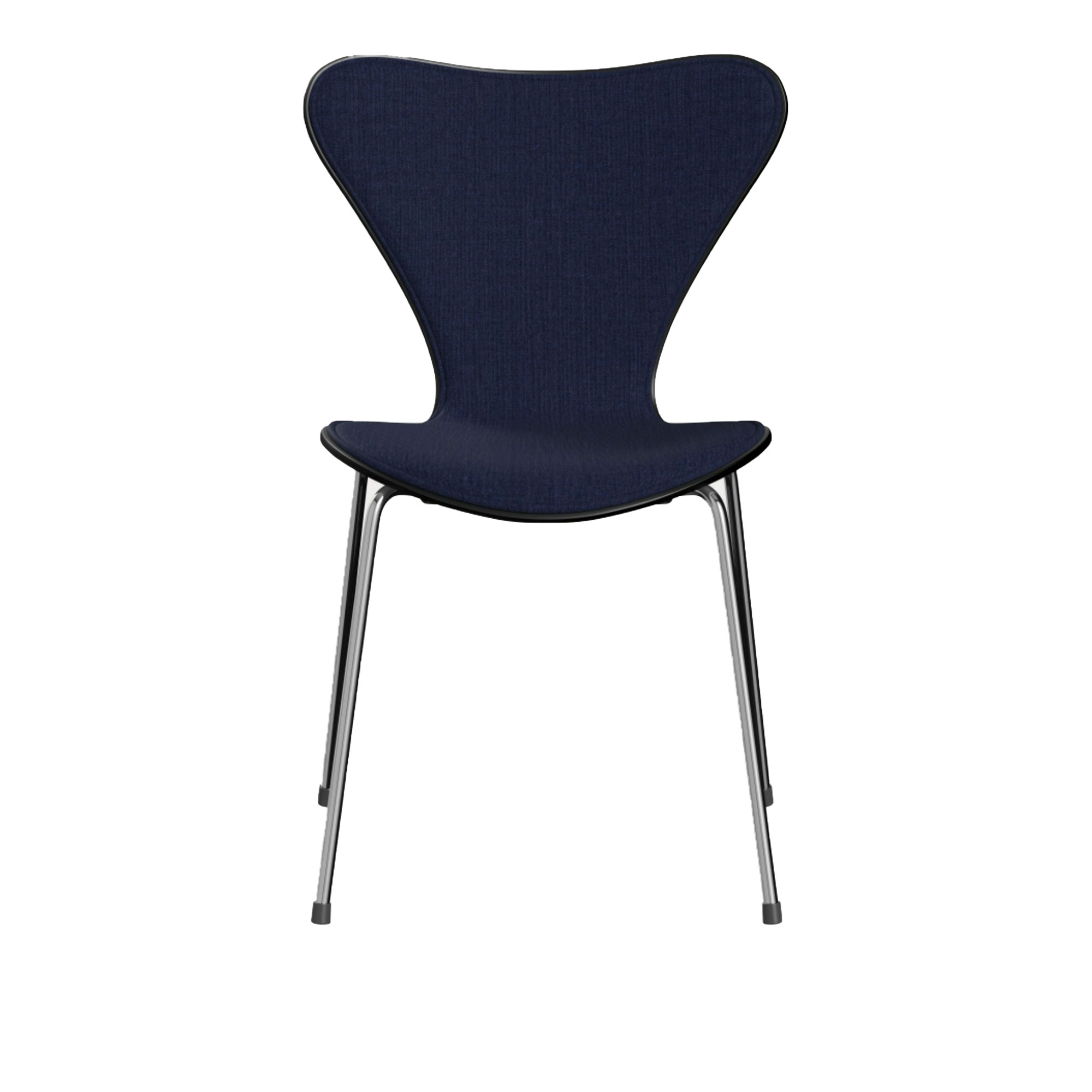 Fritz Hansen - 3107 Sjuan - Framsidesklädd, Black, Tyg, Remix 773 - Matstolar - designer_arne_jacobsen - Blå - Metall/Trä/Textilmaterial