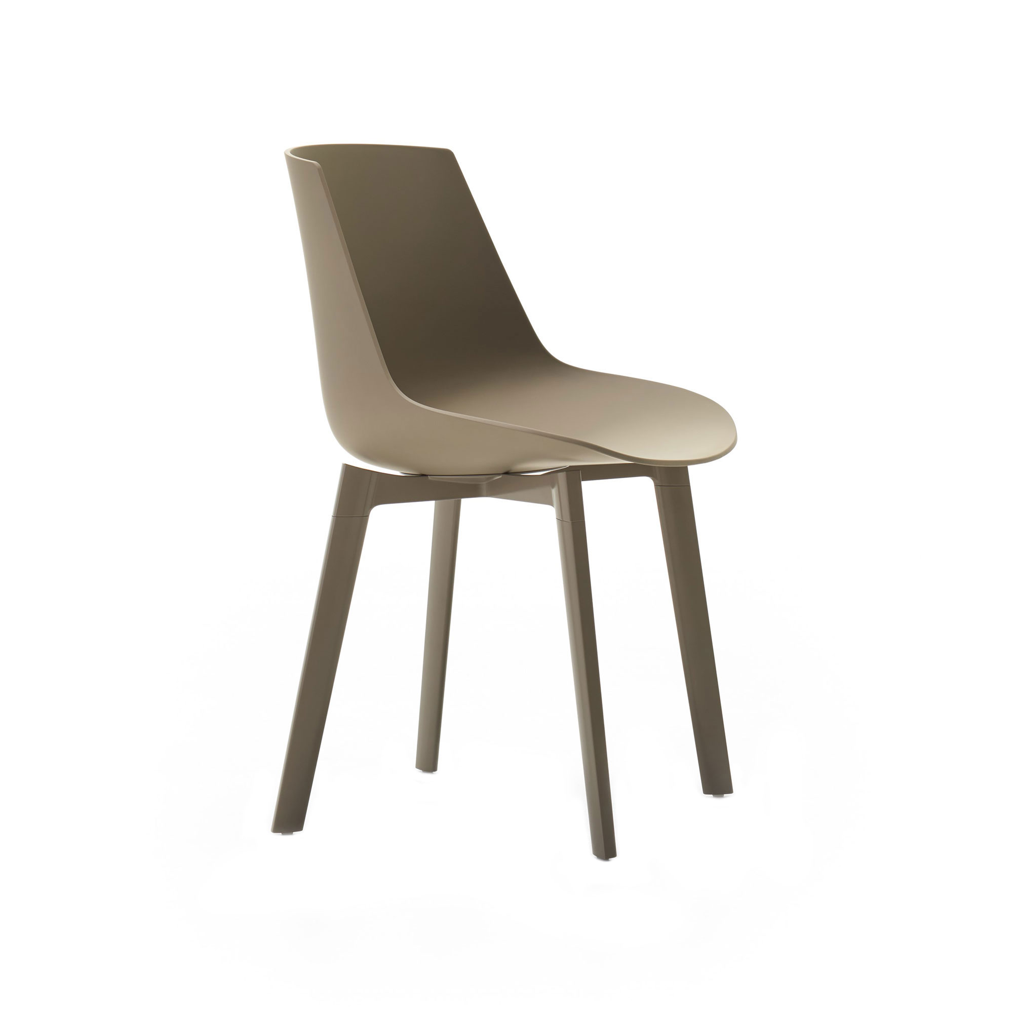 MDF Italia - Flow Chair Color, Painted Soft Touch Lead Grey, Matt Painted Lead Grey Frame/Coupling Device - Matstolar - Jean-Marie Massaud - Grå - Metall/Plast