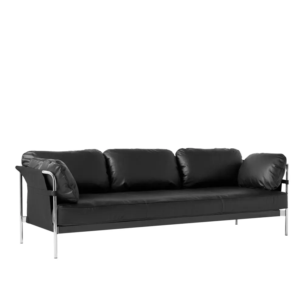 Can 3-sitssoffa Chrome/Black
