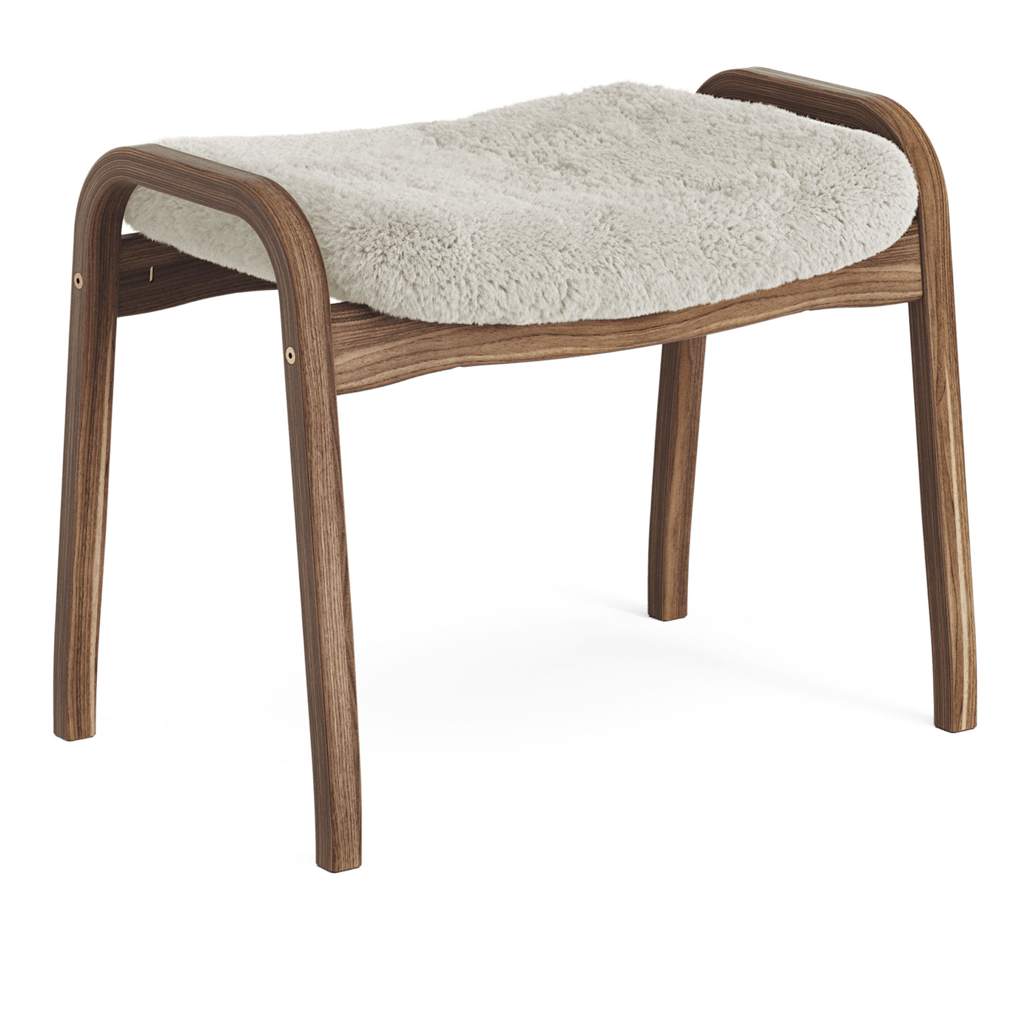 Swedese - Lamino fotpall naturlackad valnöt/fårskinn moonlight - Fotpallar - Yngve Ekström - Beige - Trä/Ull