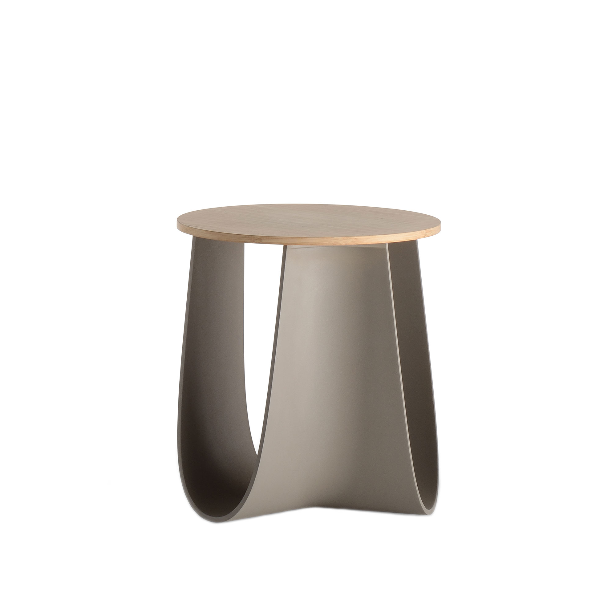 MDF Italia - Sag Stool, Bamboo Seat/Top, Mud Polyurethane Structure - Sittpallar - Nendo - Grå - Naturmaterial/Syntetiskt