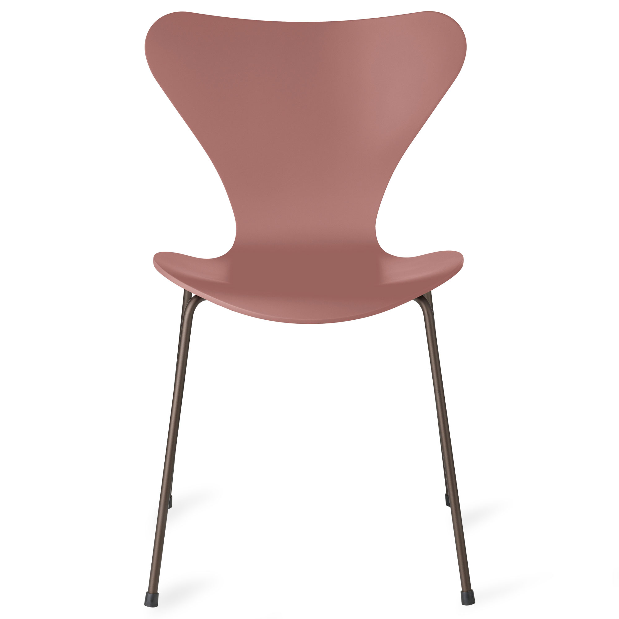 Fritz Hansen - Sjuan 3107 stol lackerad bokfan&eacute;r brown bronze / wild rose - Matstolar - Arne Jacobsen - Rosa - Metall/Tr&auml;