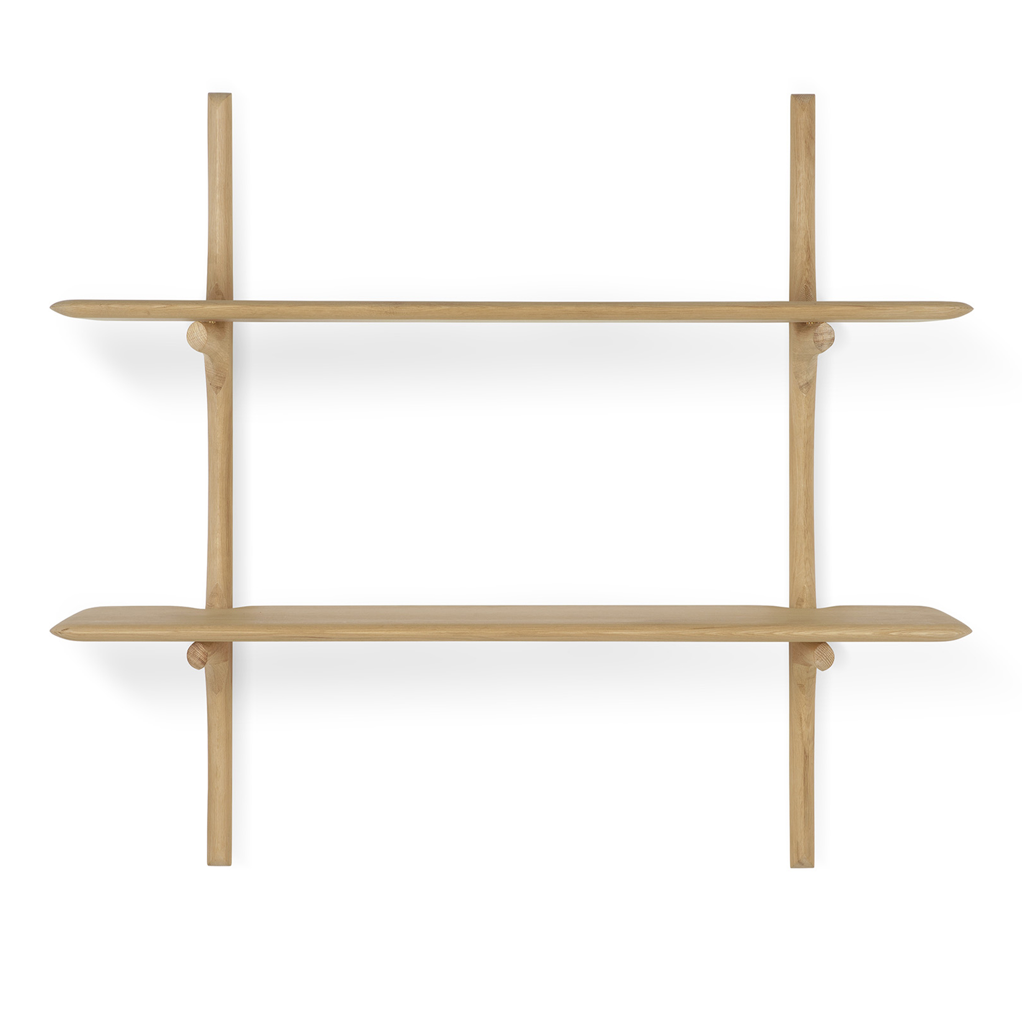 Ethnicraft - PI Wall Shelf - Oak - 2 Shelves - V&auml;gghyllor - Alain Van Havre - Tr&auml;f&auml;rgad - Tr&auml;