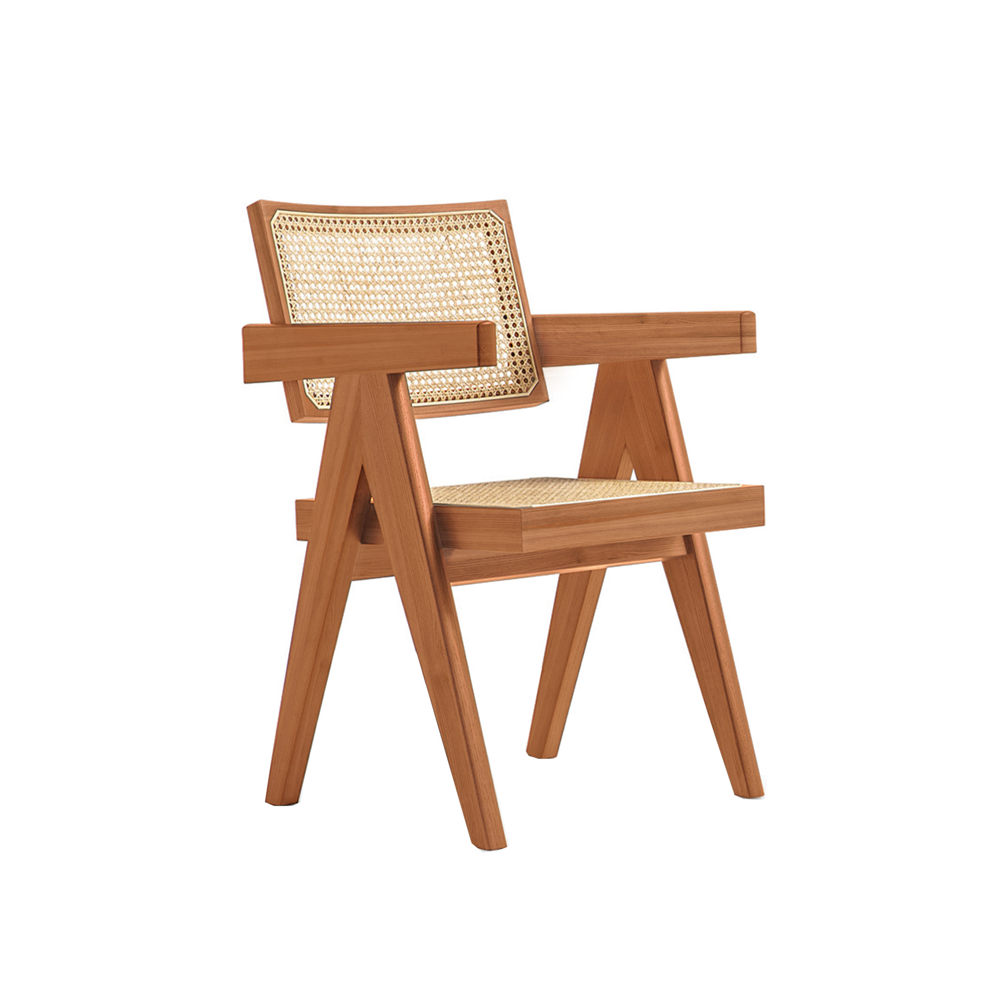 Cassina - 051 Capitol Complex Office Chair - Natural Teak - Spisestoler - Pierre Jeanneret - Tre farget - Tre
